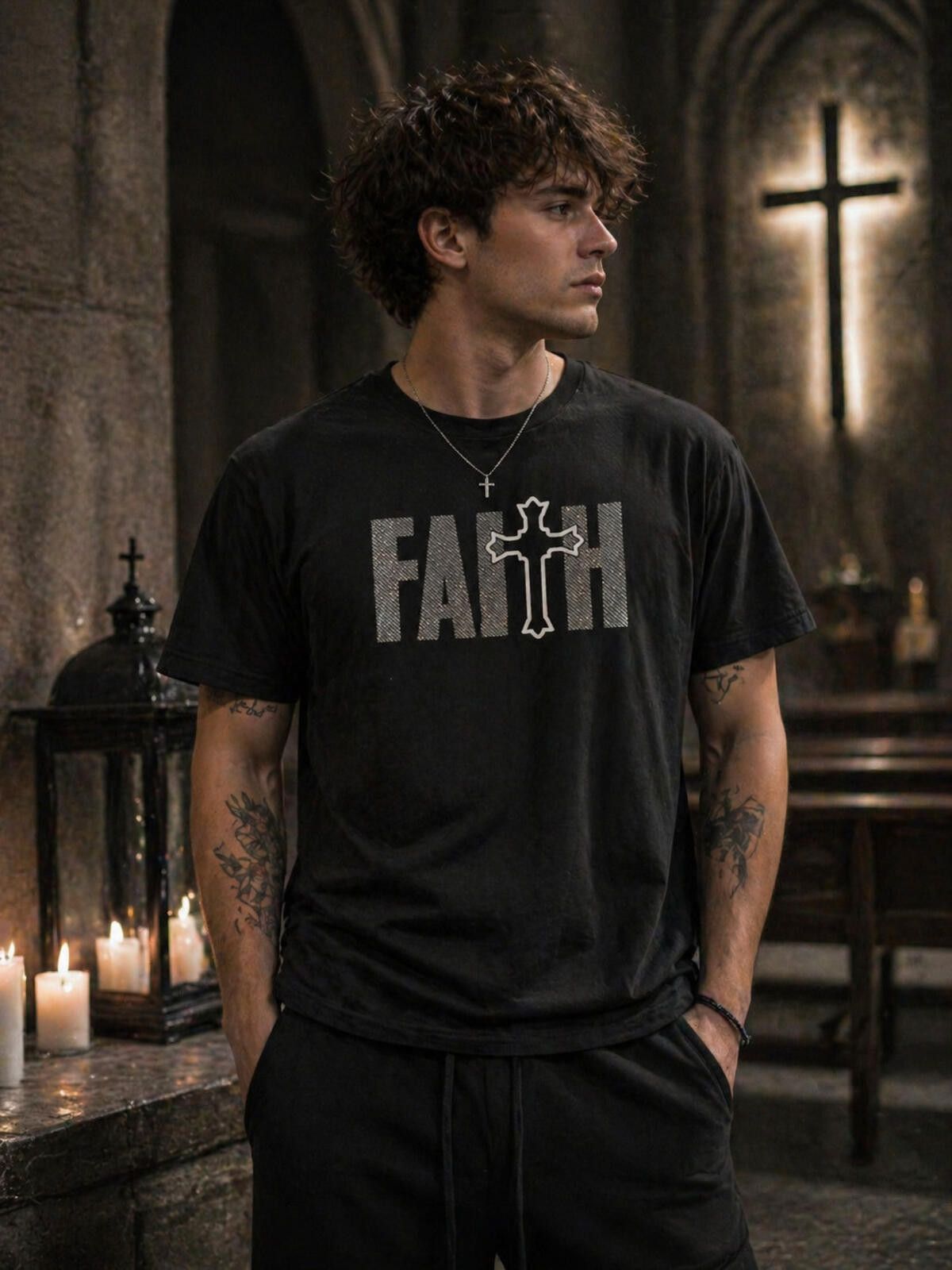 Other FAITH Cross Graphic Tee – Men’s 3XL | Black Christian Street Size US XXL / EU 58 / 5 - 1 Thumbnail