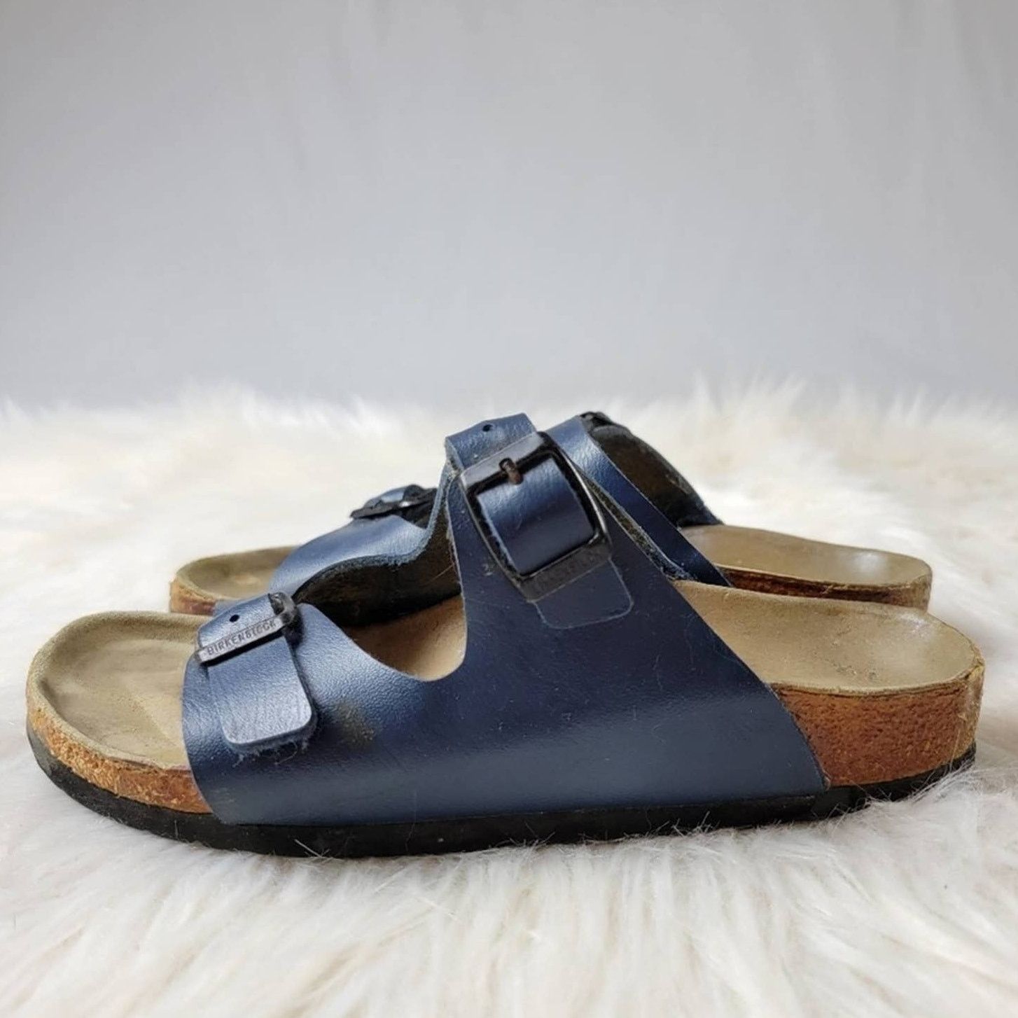 Birkenstock Birkenstock Navy Blue Leather Milano Sandals - 6 Size US 6 / IT 36 - 2 Thumbnail