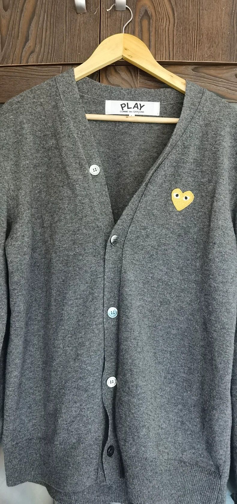 Comme des Garcons Comme Des Garcons Grey Gold Heart Cardigan Size US L / EU 52-54 / 3 - 6 Thumbnail