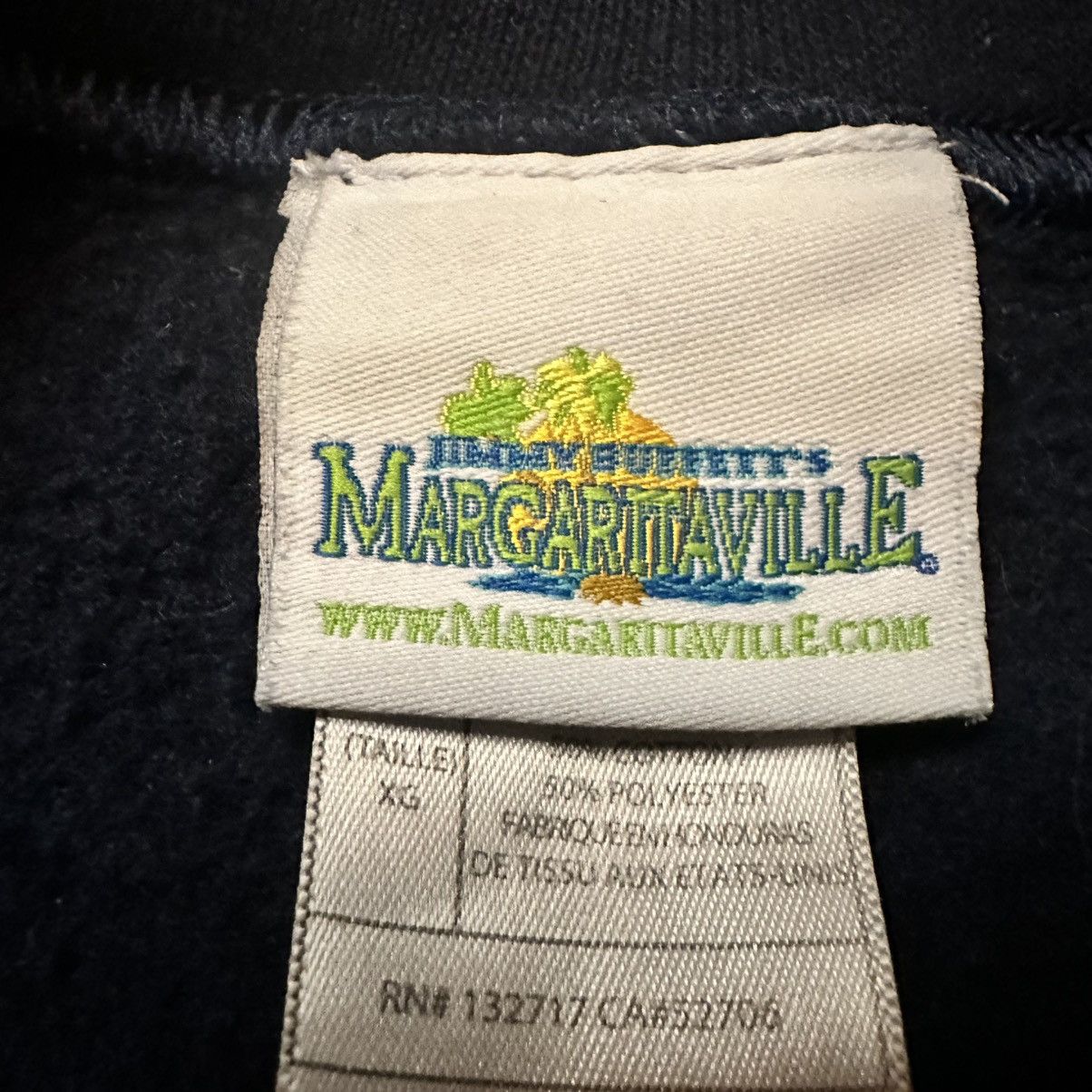 Band Tees Vintage 90s Navy Jimmy Buffett’s Margaritaville Crewneck Size US XL / EU 56 / 4 - 4 Thumbnail