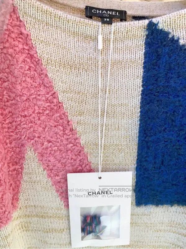 Chanel Chanel Multicolor Cotton Blend Long Sleeve Sweater . Size S / US 4 / IT 40 - 4 Thumbnail