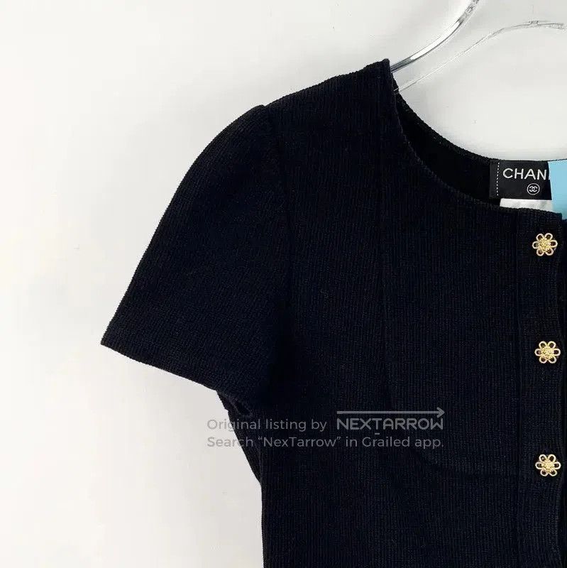 Chanel Chanel Black Cotton Short Sleeve Cardigan . Size M / US 6-8 / IT 42-44 - 3 Thumbnail