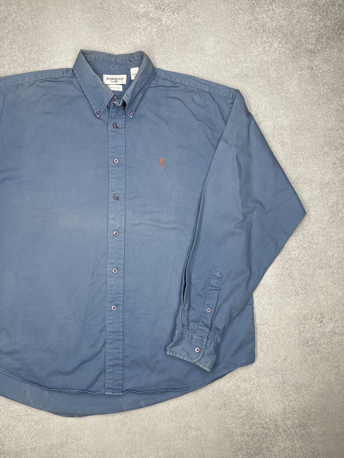 Yves Saint Laurent Vintage Yves Saint Laurent Blue Shirt Y2K Size XL Luxury Size US XL / EU 56 / 4 - 3 Thumbnail