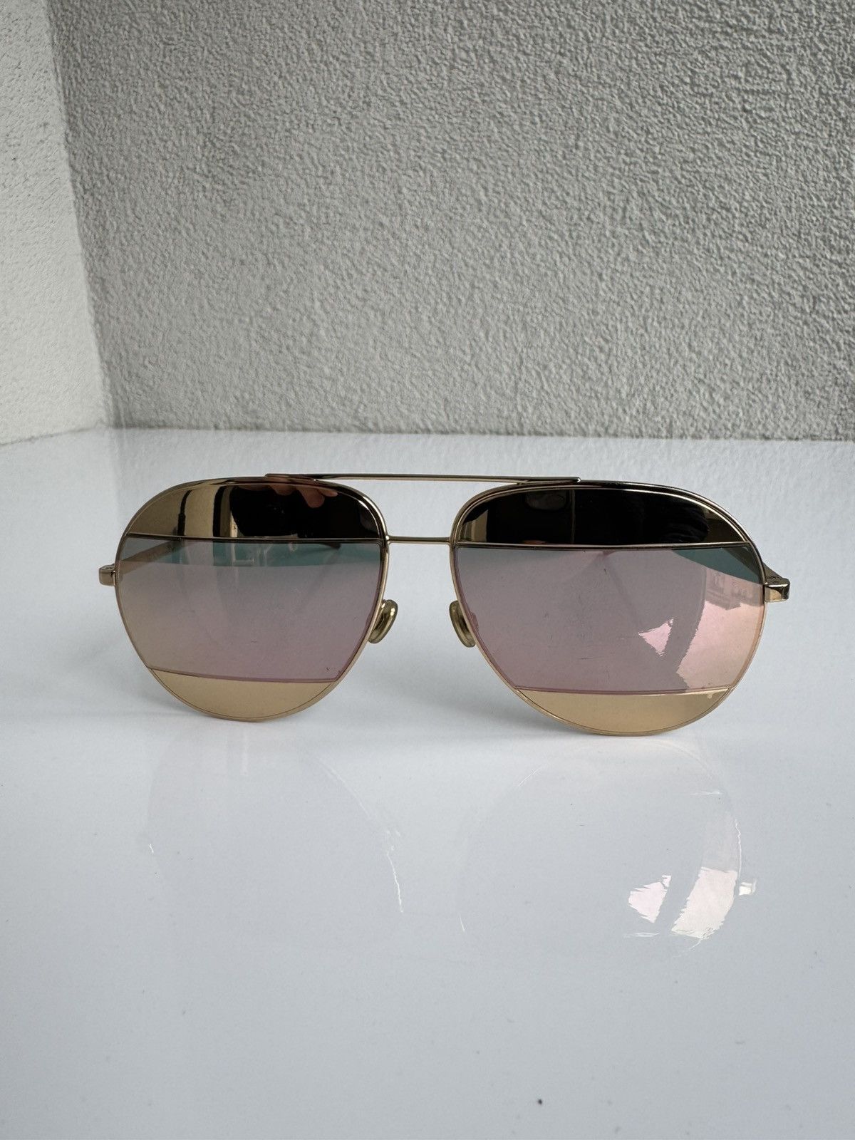 Dior Christian Dior Gold Aviator Sunglasses Gold Frame Vintage Size ONE SIZE - 2 Thumbnail