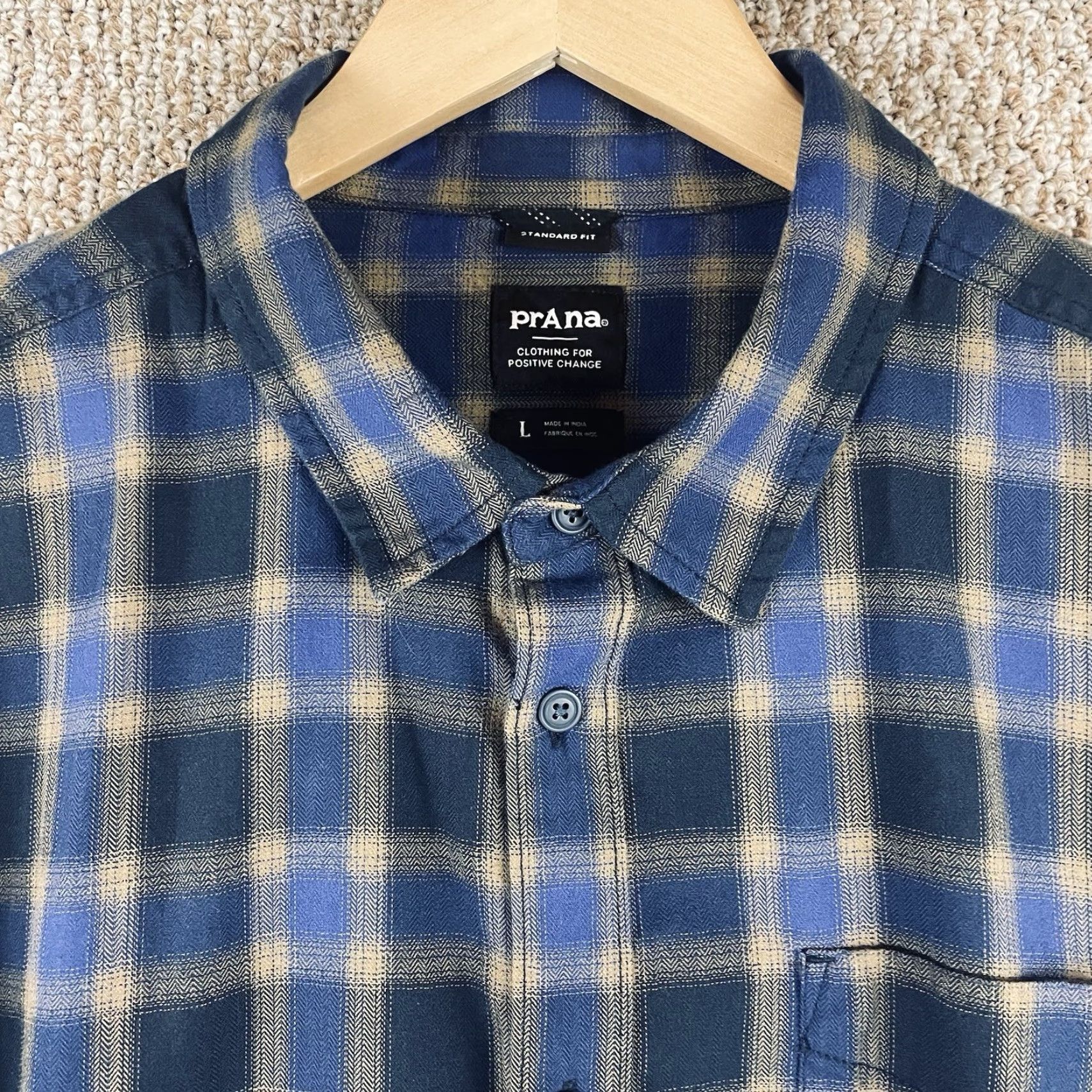 Prana Prana Lybeck Flannel Shirt Mens L Organic Cotton Multicolor Plaid Gore- outdoor Workwear Grunge 90s Hip Hop Skater Dad retro User Size US L / EU 52-54 / 3 - 2 Thumbnail
