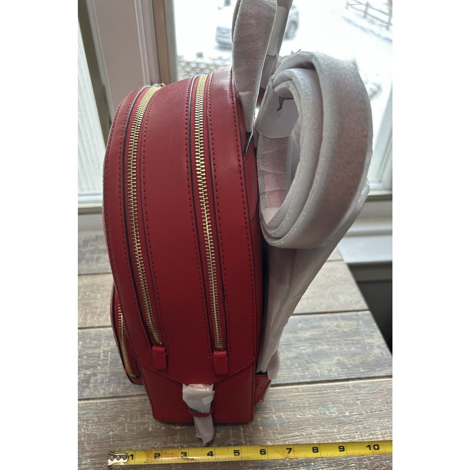 Michael Kors NWT Michael Kors Jaycee Backpack Leather Bright Red MSRP 498 Size ONE SIZE - 10 Thumbnail