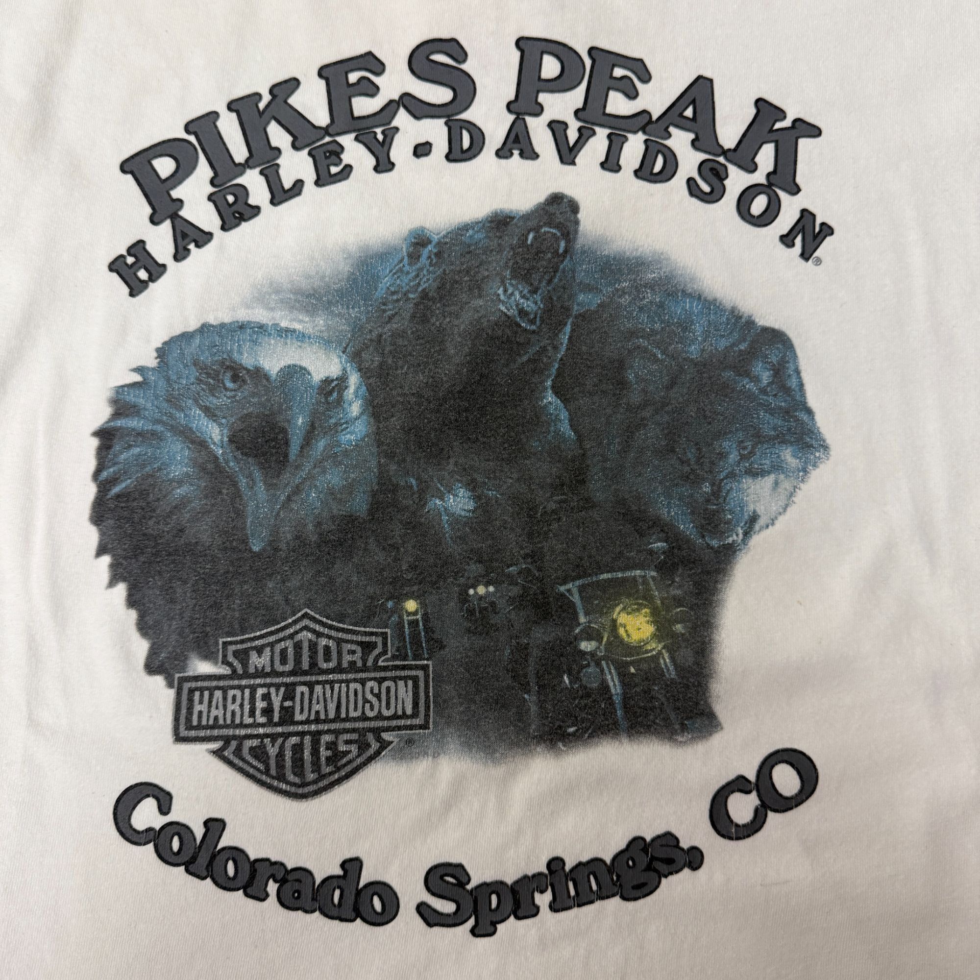 Harley Davidson HD Pikes Peak Colorado Springs WILDLIFE Wolf Bear Eagle LS T Size US XL / EU 56 / 4 - 4 Thumbnail