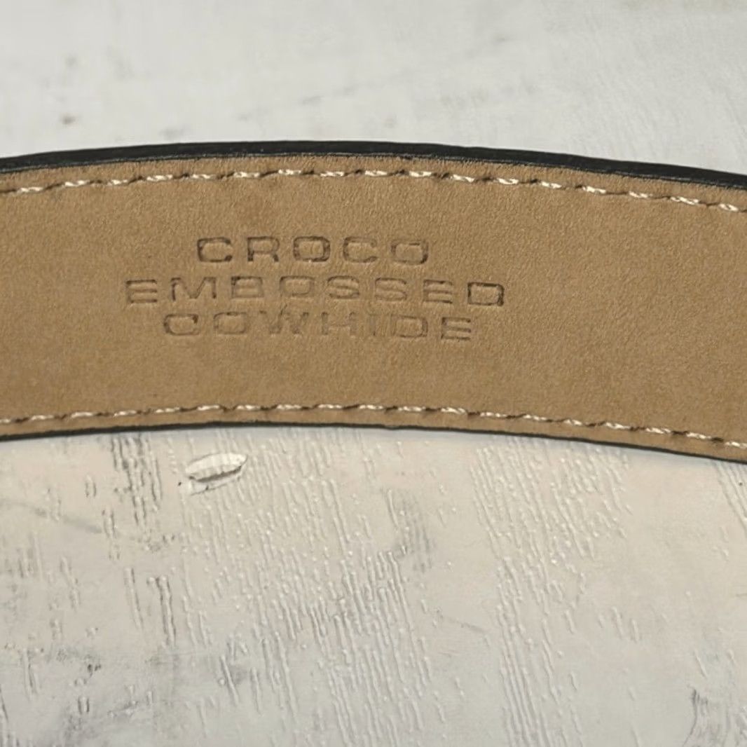 Fossil Fossil Belt Men Leather Brown Alligator Croco Embossed Cowhide Medium M 36” BT328220002 Size ONE SIZE - 7 Thumbnail