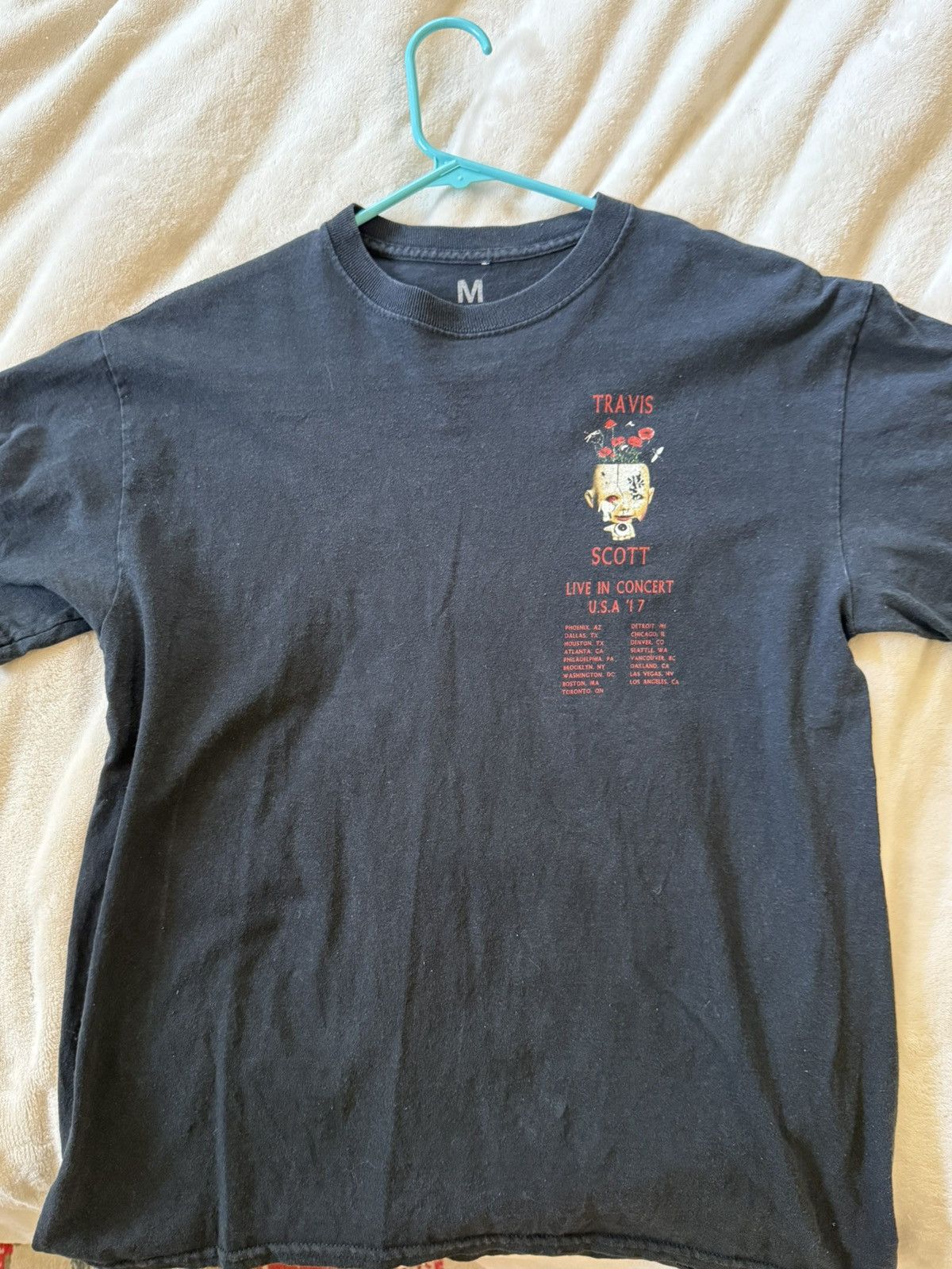 Travis Scott Travis Scott 2017 Tour Tee Size US M / EU 48-50 / 2 - 2 Thumbnail