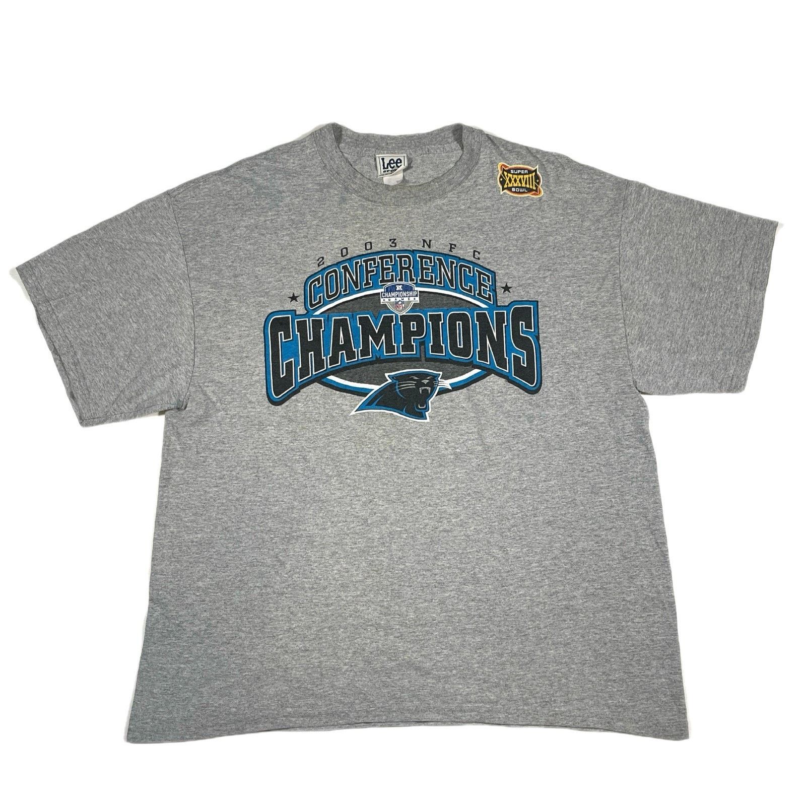 Reebok × Vintage vintage Reebok Carolina Panthers 2003 NFC Champions T Shirt Size US XL / EU 56 / 4 - 1 Thumbnail