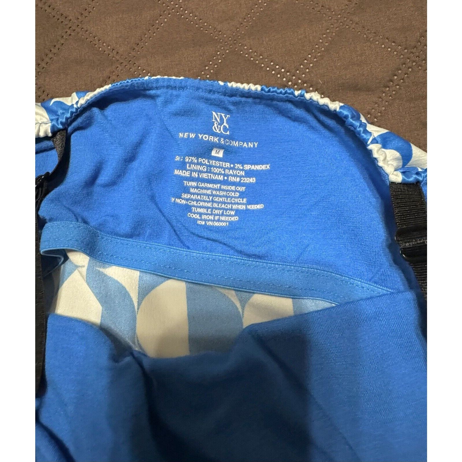 Other New York & Company Women's Blue/White Spaghetti Strap Top M Size M / US 6-8 / IT 42-44 - 7 Thumbnail
