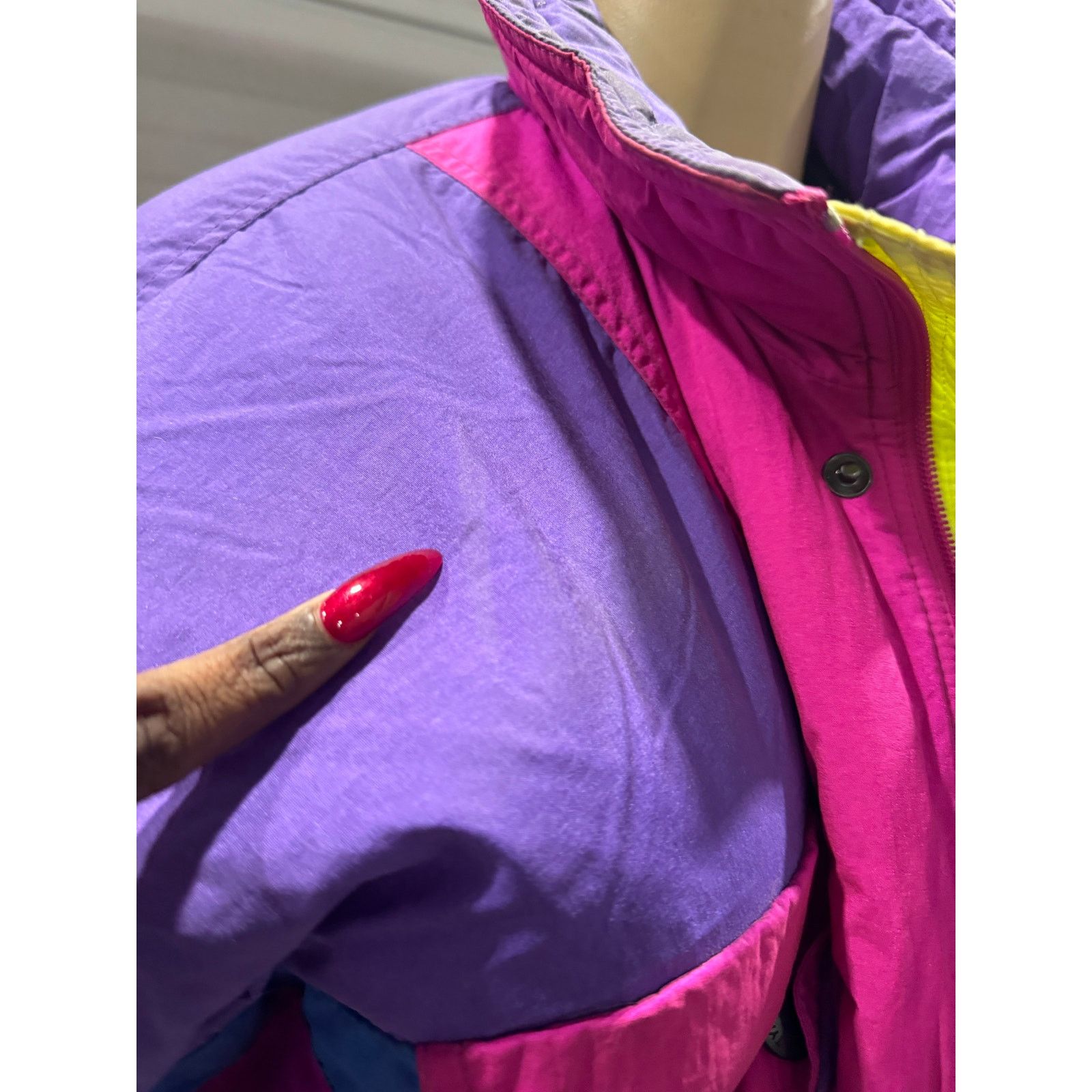 Vintage 80s Neon Vintage Puffer Coat Size M / US 6-8 / IT 42-44 - 8 Thumbnail