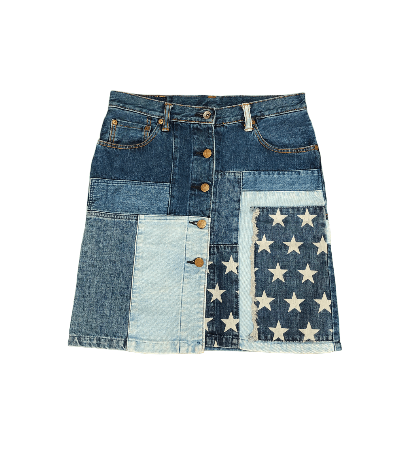 Vintage 90s Hysteric Glamour Patchwork Denim Skirt