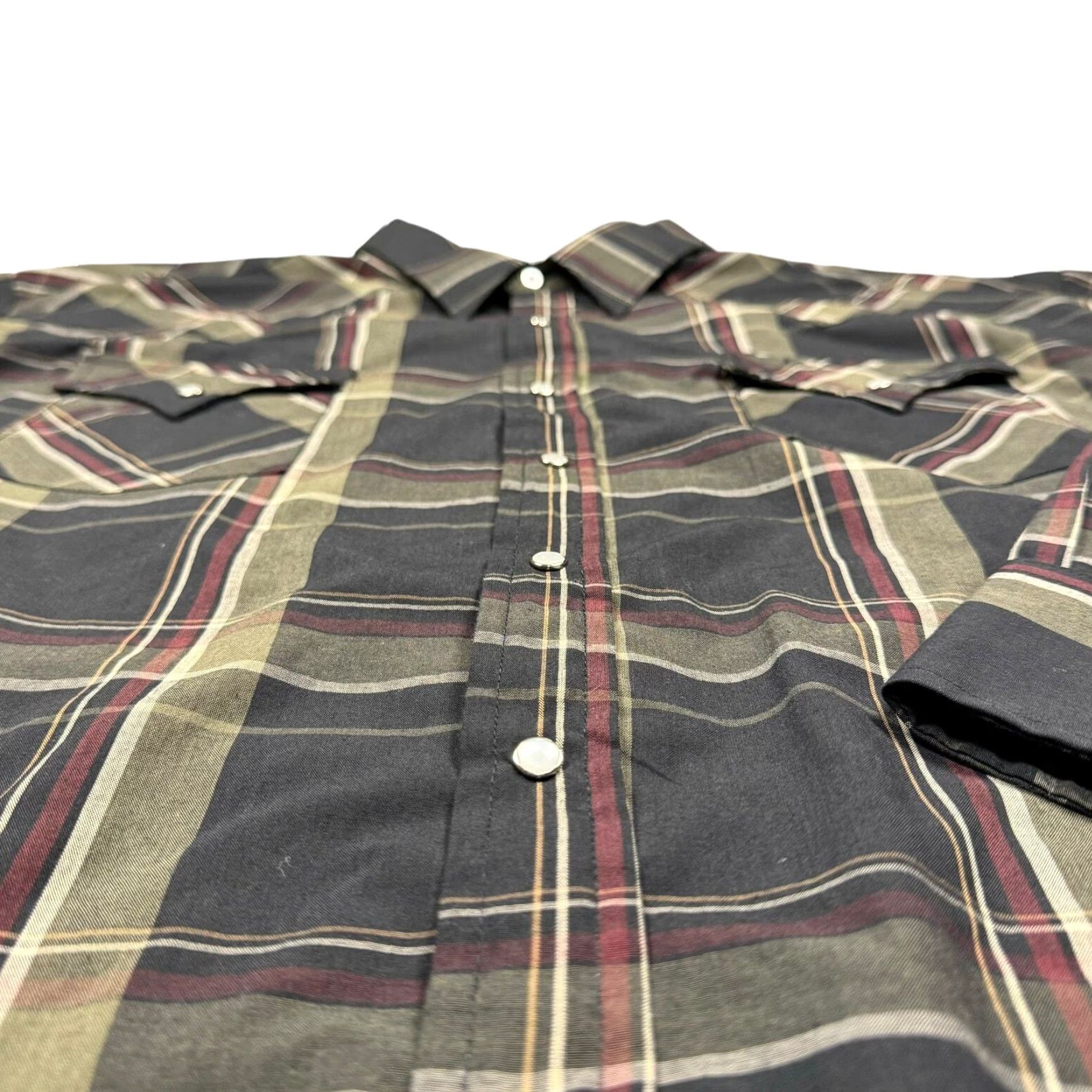 Vintage VINTAGE Plains Pearl Snap Western Shirt Mens 3XLB Cowboy Plaid Rodeo Rockabilly Utility Shirt Big & Tall Black 90s Western Mens Size US XXL / EU 58 / 5 - 3 Thumbnail