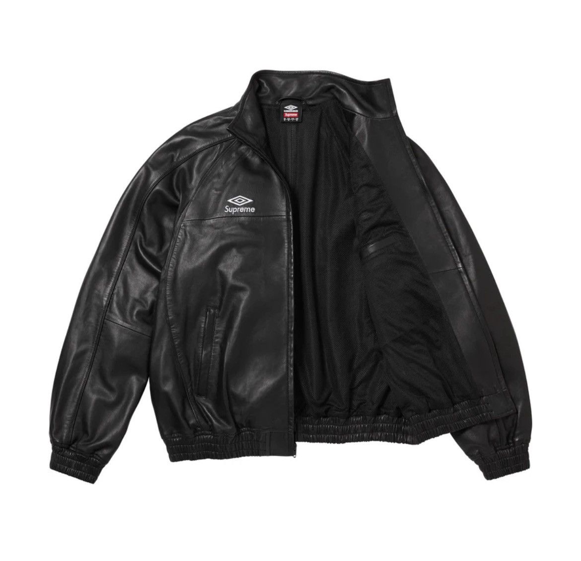 Supreme × Umbro Supreme Umbro Leather Track Jacket Black Size US L / EU 52-54 / 3 - 5 Thumbnail