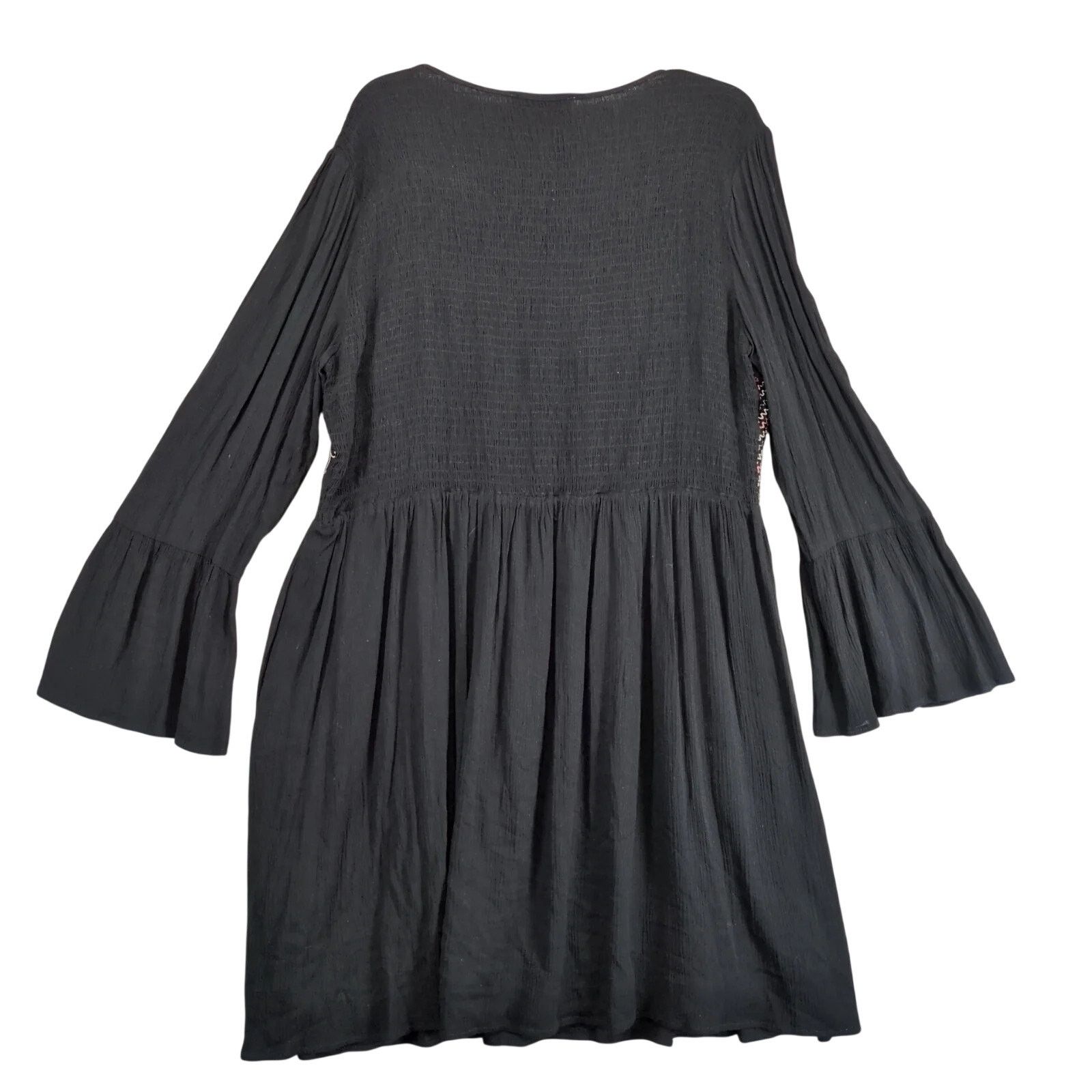Other Savanna Jane Black Embroidered Dress Plus Size 1X Flared Slv Size XL / US 12-14 / IT 48-50 - 2 Thumbnail