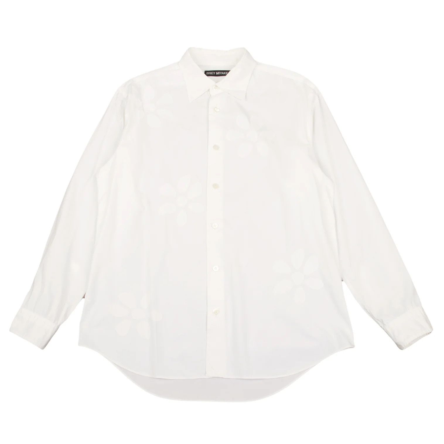 Issey Miyake Front Flower Patch Design Long Sleeve Shirt Off White Size US S / EU 44-46 / 1 - 1 Thumbnail
