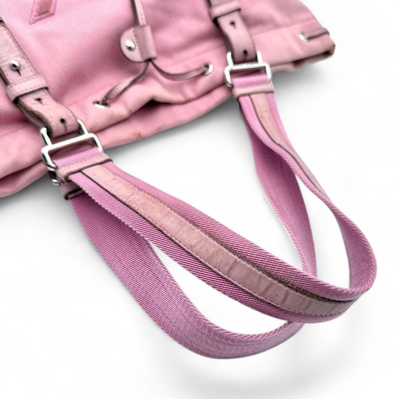 Yves Saint Laurent Saint Laurent - Pink Canvas Tote Bag Leather Trim Size ONE SIZE - 5 Thumbnail