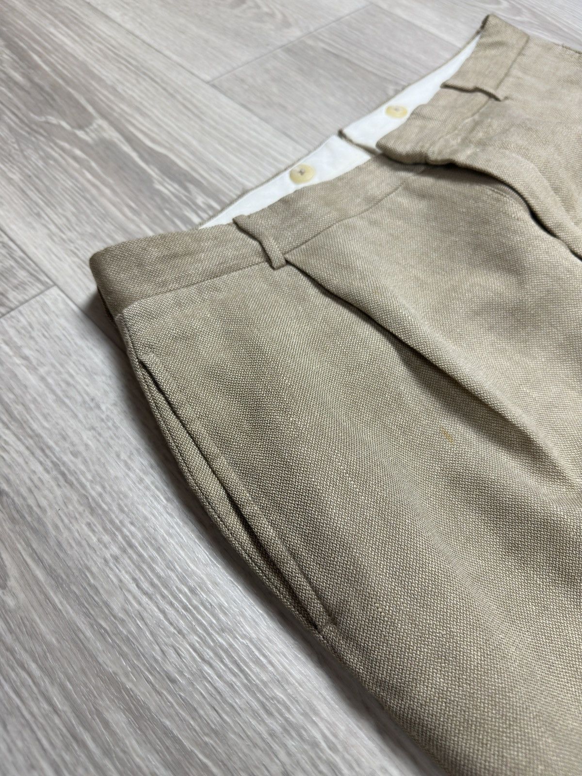 Polo Ralph Lauren Vintage Polo Ralph Lauren Beige Trousers Pants Made in Italy Size 34R - 10 Thumbnail