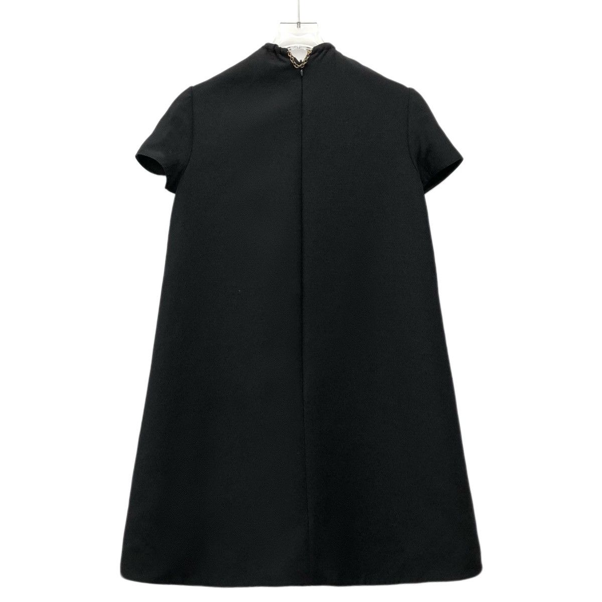 Valentino Valentino Black Wool Crew Neck Short Sleeve Dress K26WX Size M / US 6-8 / IT 42-44 - 2 Thumbnail