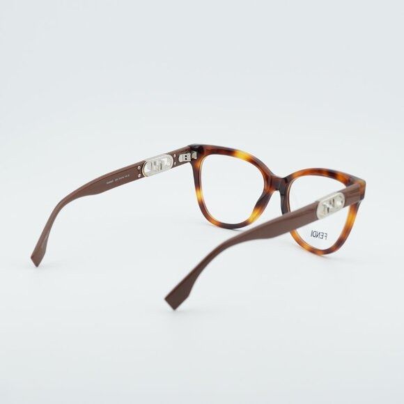 Fendi Fendi FE50093I 053 Eyeglasses Havana 54mm Square Frame Size ONE SIZE - 8 Thumbnail
