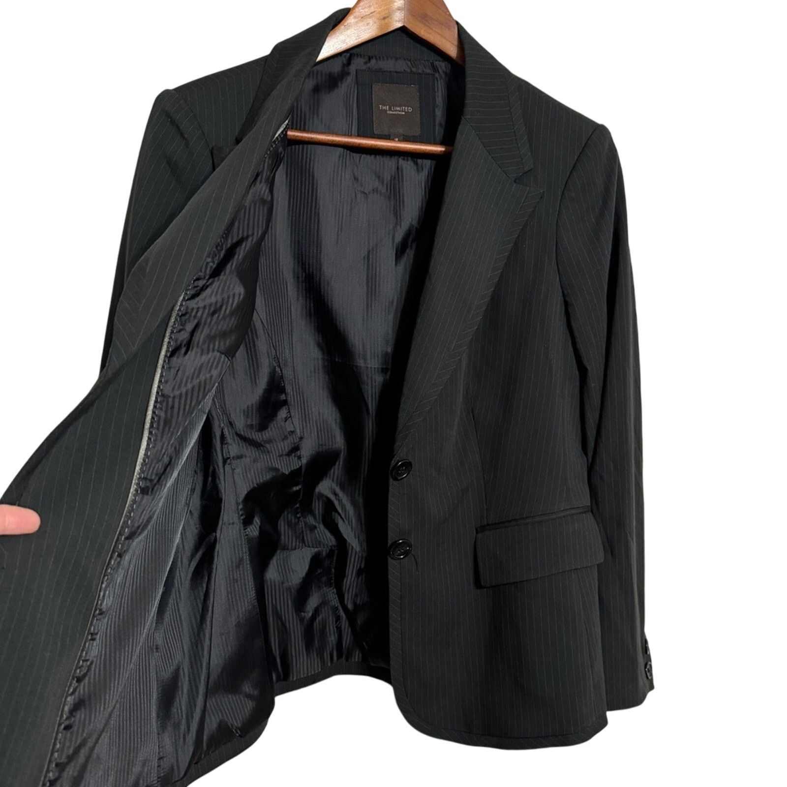 Other The Limited Pin Striped Blazer Career Jacket Black Size 12 Size XL / US 12-14 / IT 48-50 - 3 Thumbnail