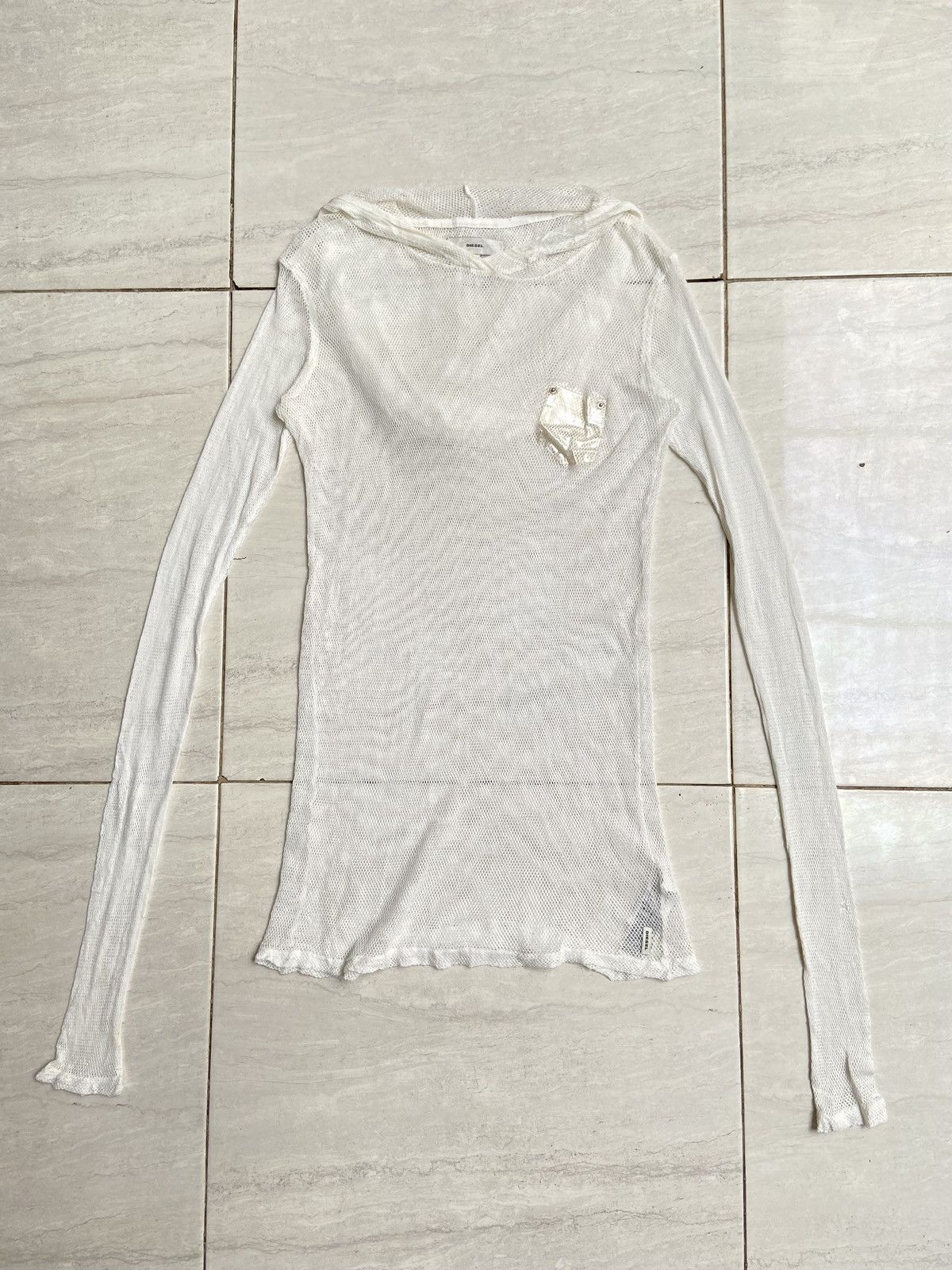 Diesel DIESEL White Mesh T-shirt Size US XS / EU 42 / 0 - 11 Thumbnail