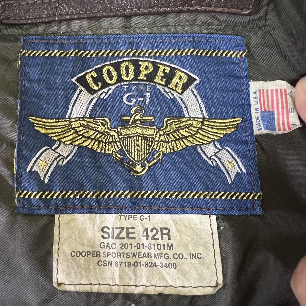 Cooper 🔥 Vintage Cooper G-1 Usn Leather Jacket Size 42R Size US L / EU 52-54 / 3 - 15 Thumbnail