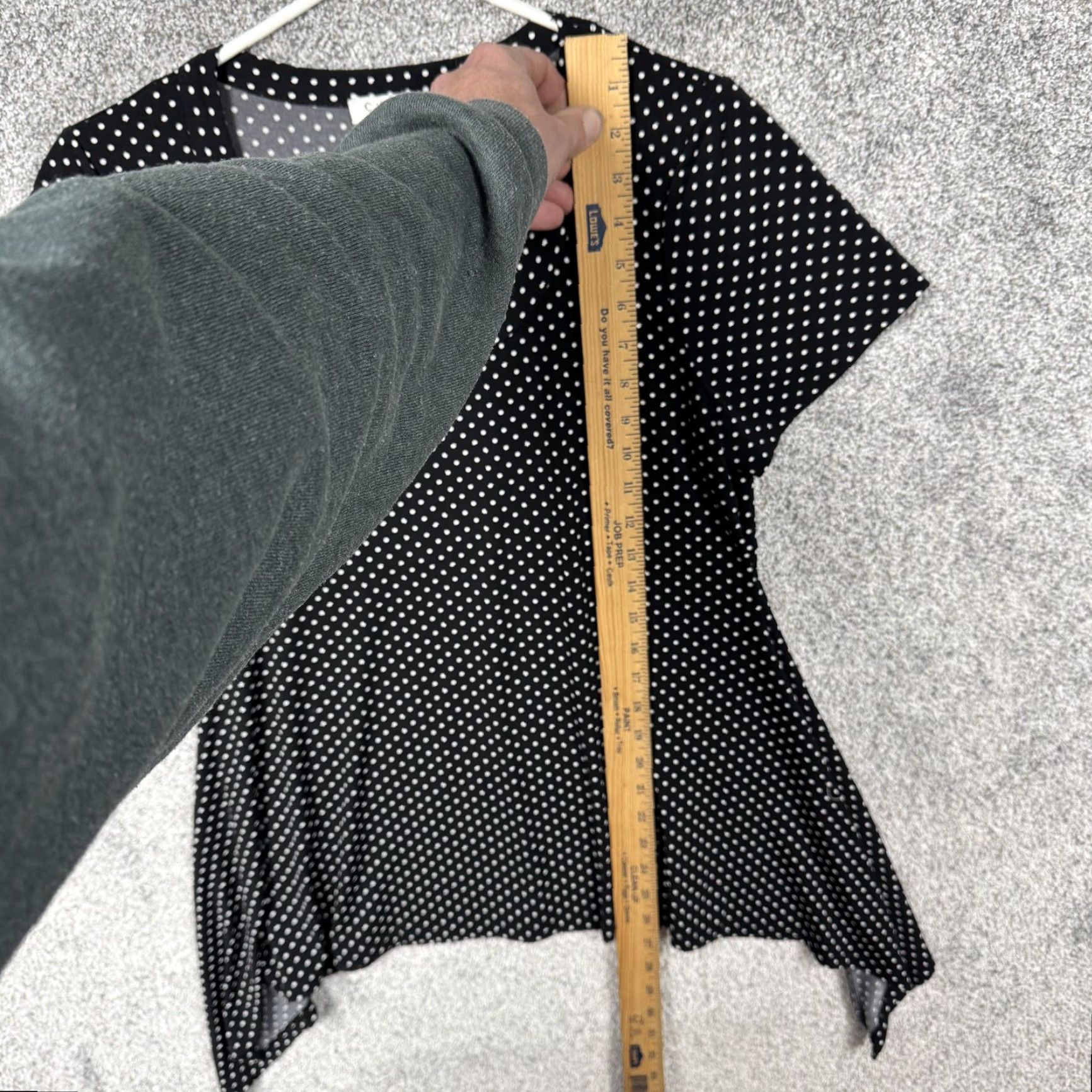 Vintage Chaus Shirt Large Polka Dot Stretch Sharkbite Hem Retro MCM Playful Office Chic Size L / US 10 / IT 46 - 2 Thumbnail