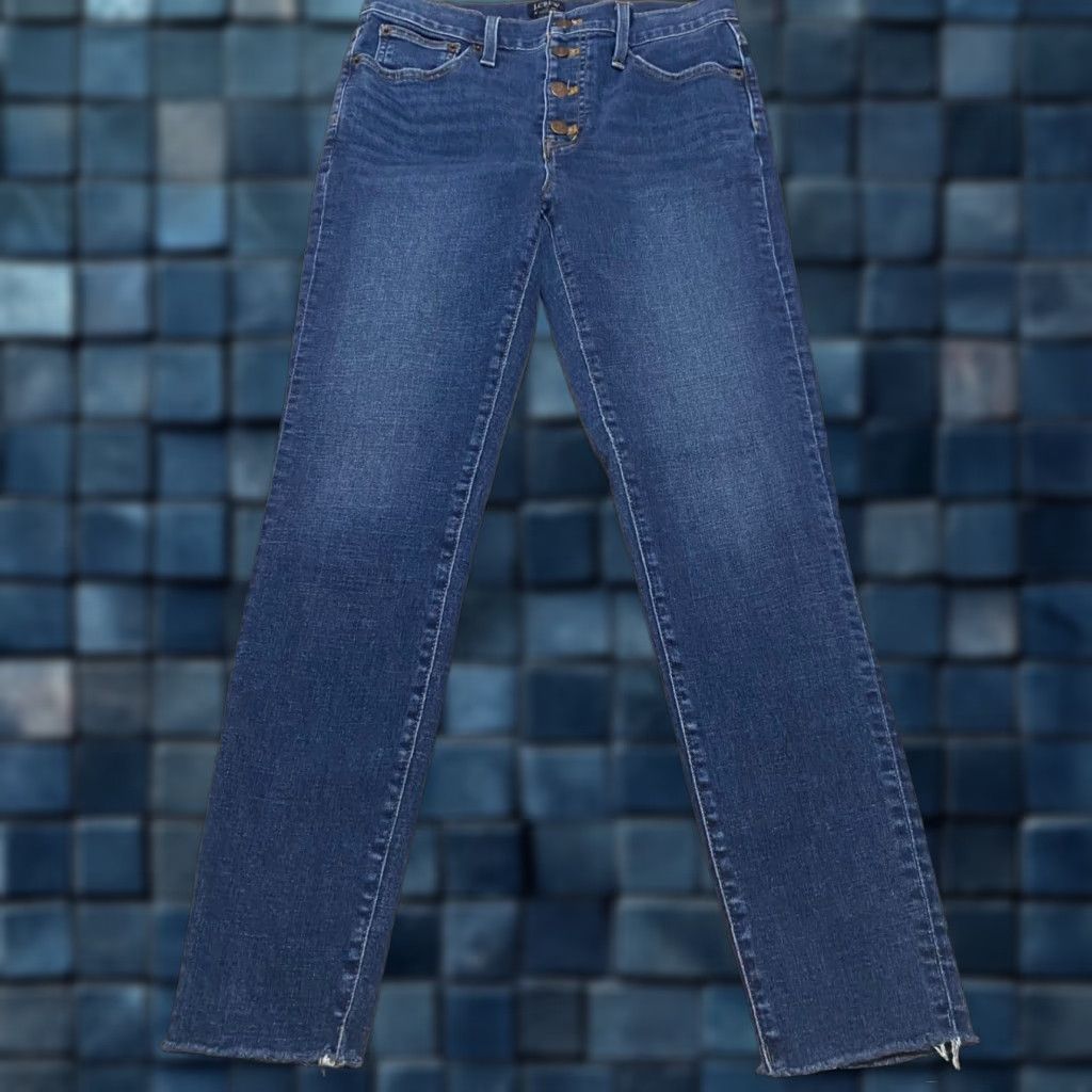 J.Crew J.CREW Jeans Blue Denim Dark Wash High Rise Skinny 28 Adult Womens Size 28 Denim Stretch Regular Size 28" / US 6 / IT 42 - 1 Thumbnail