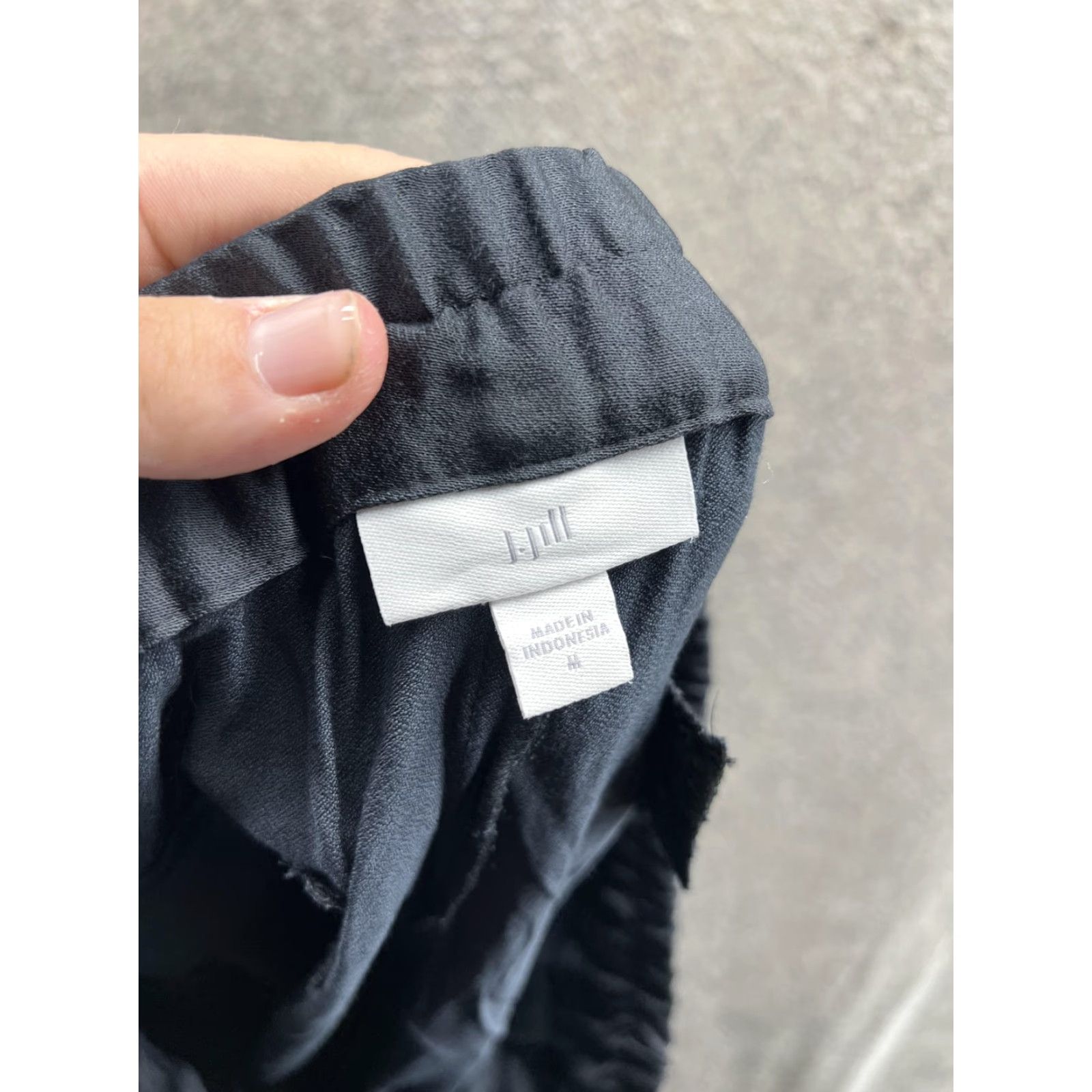 J. Jill J Jill Pants Womens Medium Black Satin Wide Leg Elastic Waist Pull On Trousers Size 32" / US 10 / IT 46 - 2 Thumbnail