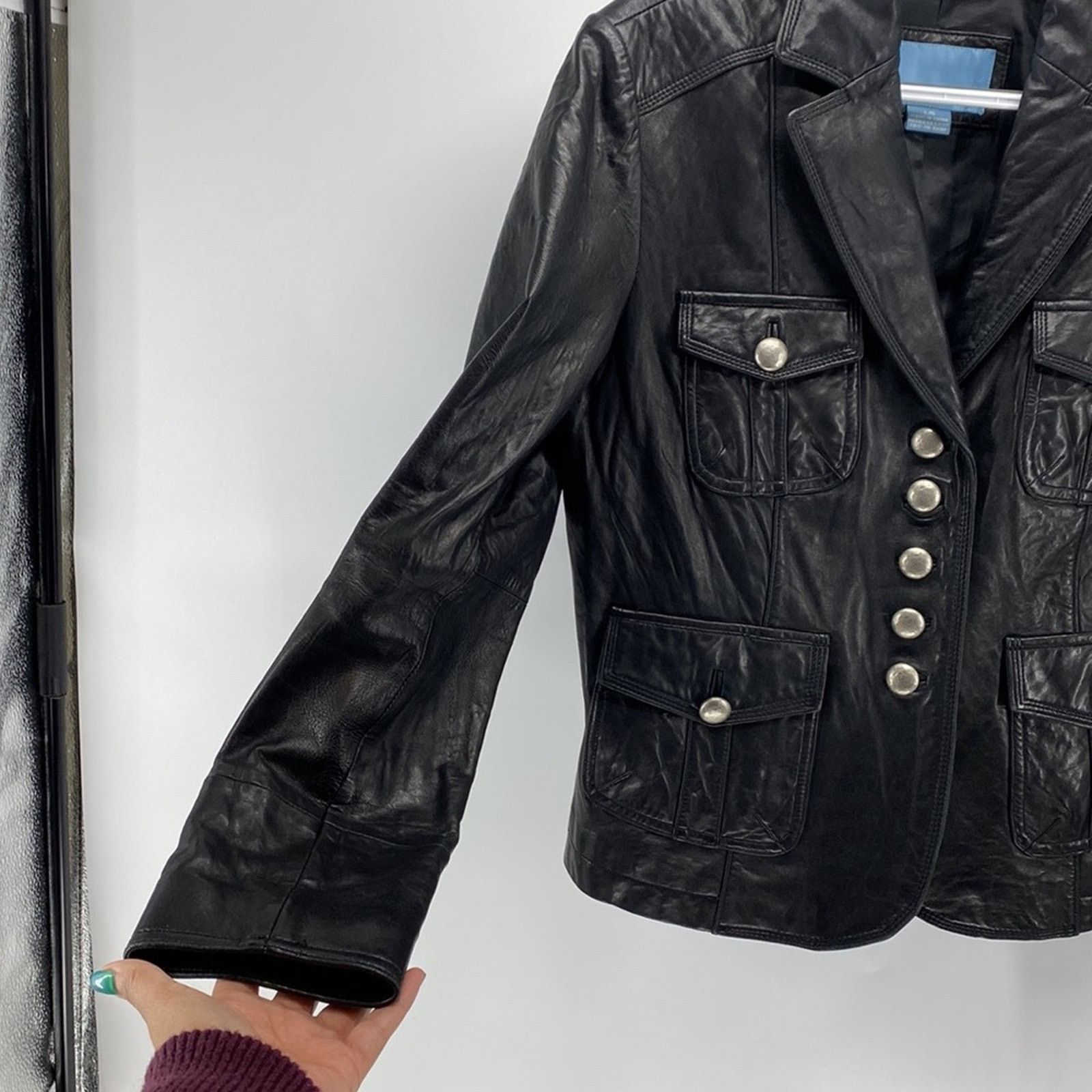Nine West Nine West vintage Y2K 90s soft black leather jacket size l Size L / US 10 / IT 46 - 5 Thumbnail