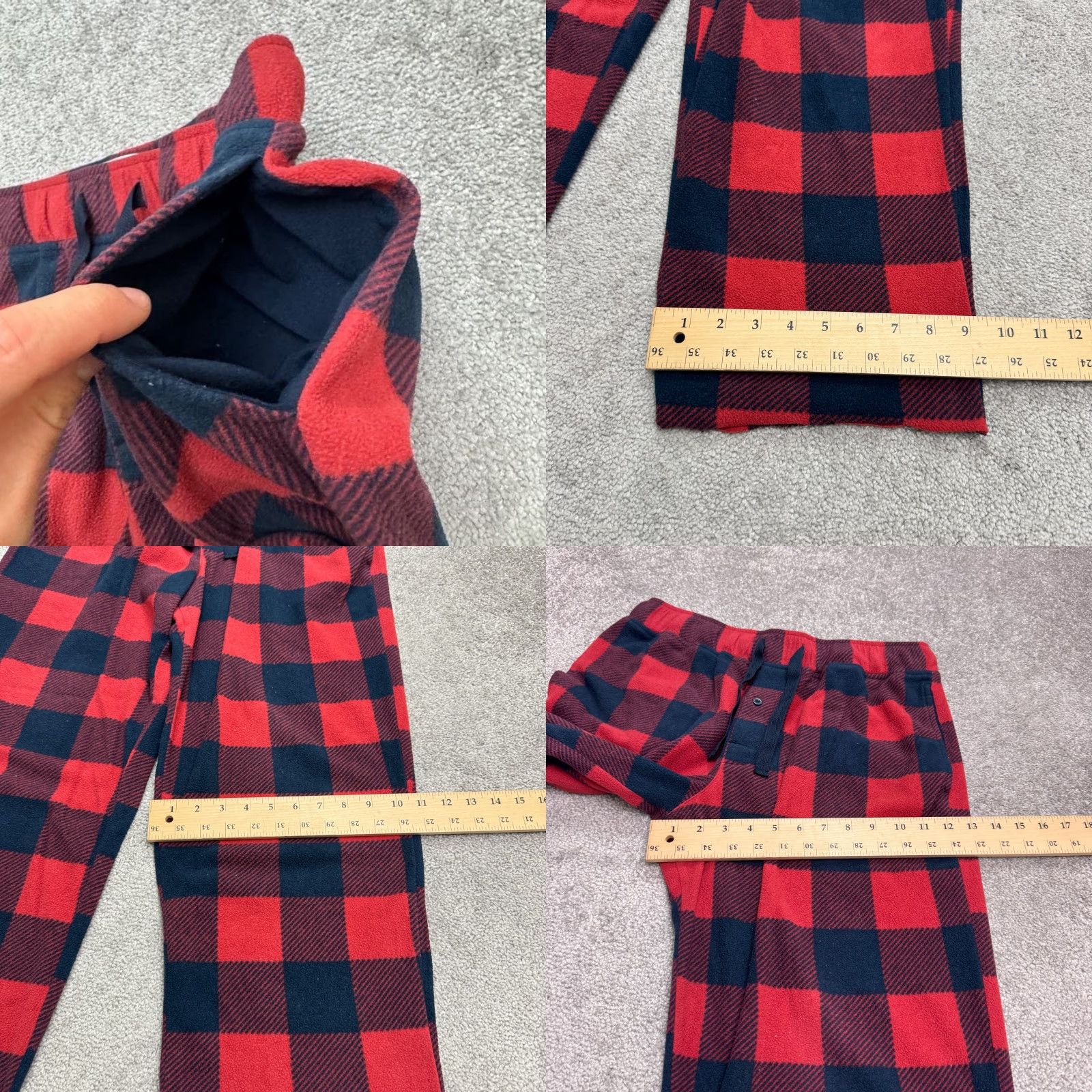 Vintage Goodfellow & Co Pajama Pants Mens M Red Plaid Lounge Tartan Fleece 100% Polyester Drawstring Christmas Holiday Seasonal Classic Size US 31 - 8 Thumbnail