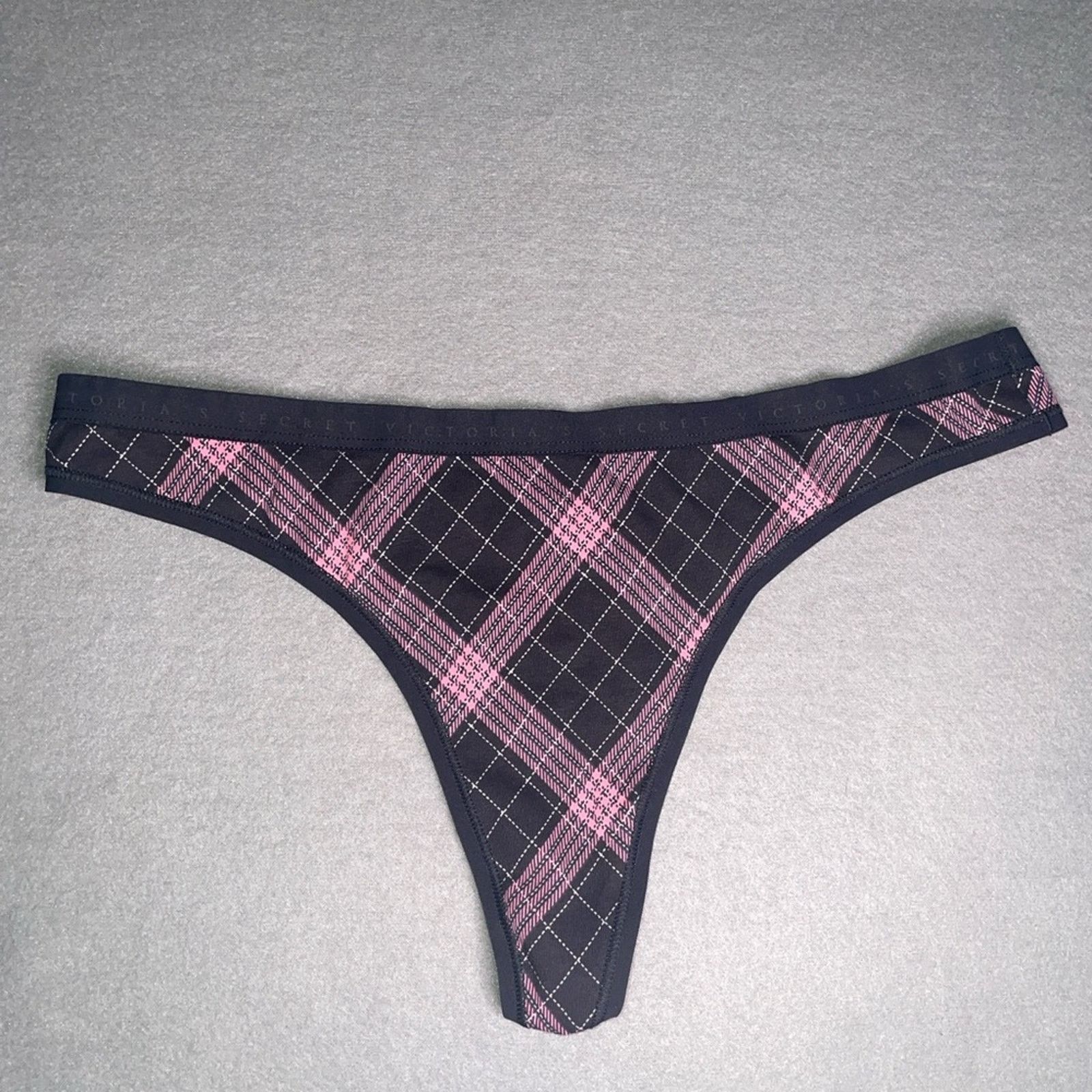 Victoria's Secret Victoria's Secret Thong VS Pink Plaid Thong Panty NEW Size ONE SIZE - 1 Thumbnail