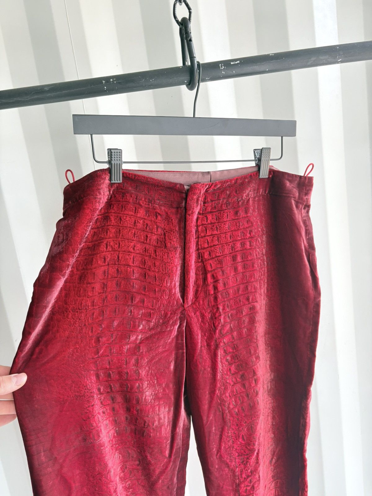 Jean Paul Gaultier Crocodile Print Velour Trousers Size US 34 / EU 50 - 1 Thumbnail