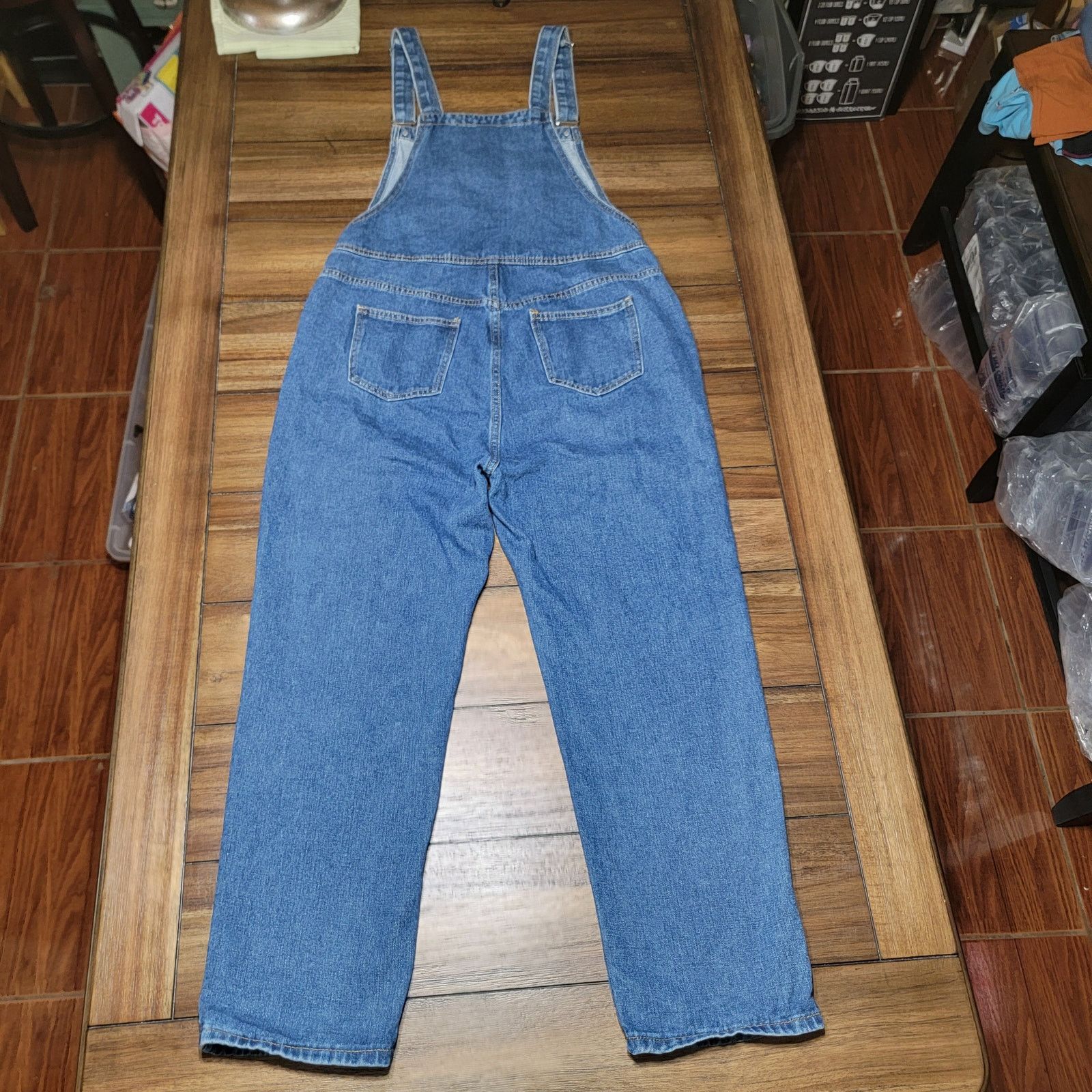Other Denim Overalls w/ Printed Painted Boho Flowers - Size Medium Size 34" / US 12 / IT 48 - 4 Thumbnail