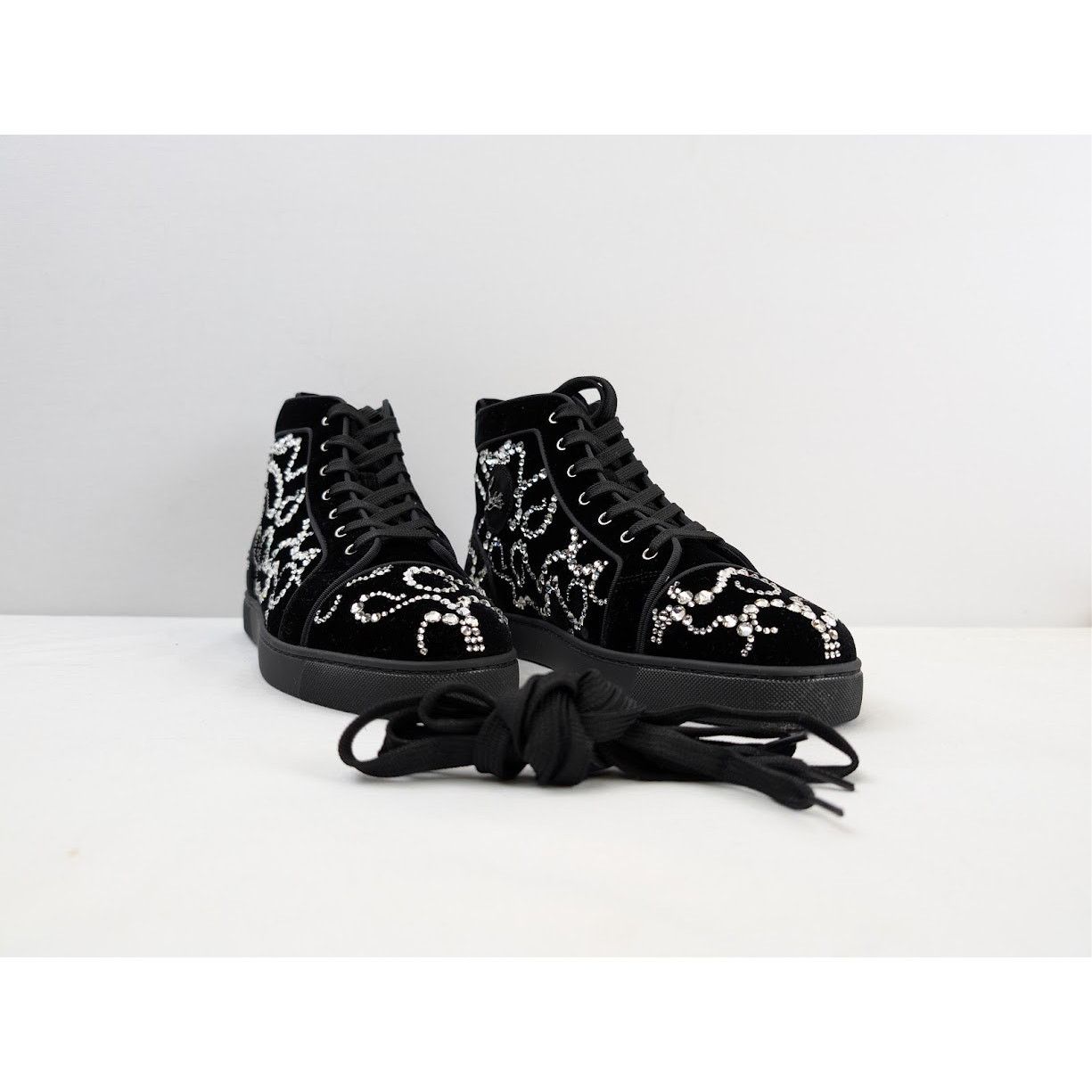 Christian Louboutin o1rshd1 Octolouis Strass Sneakers in Black/Crystal Size US 12 / EU 45 - 4 Thumbnail