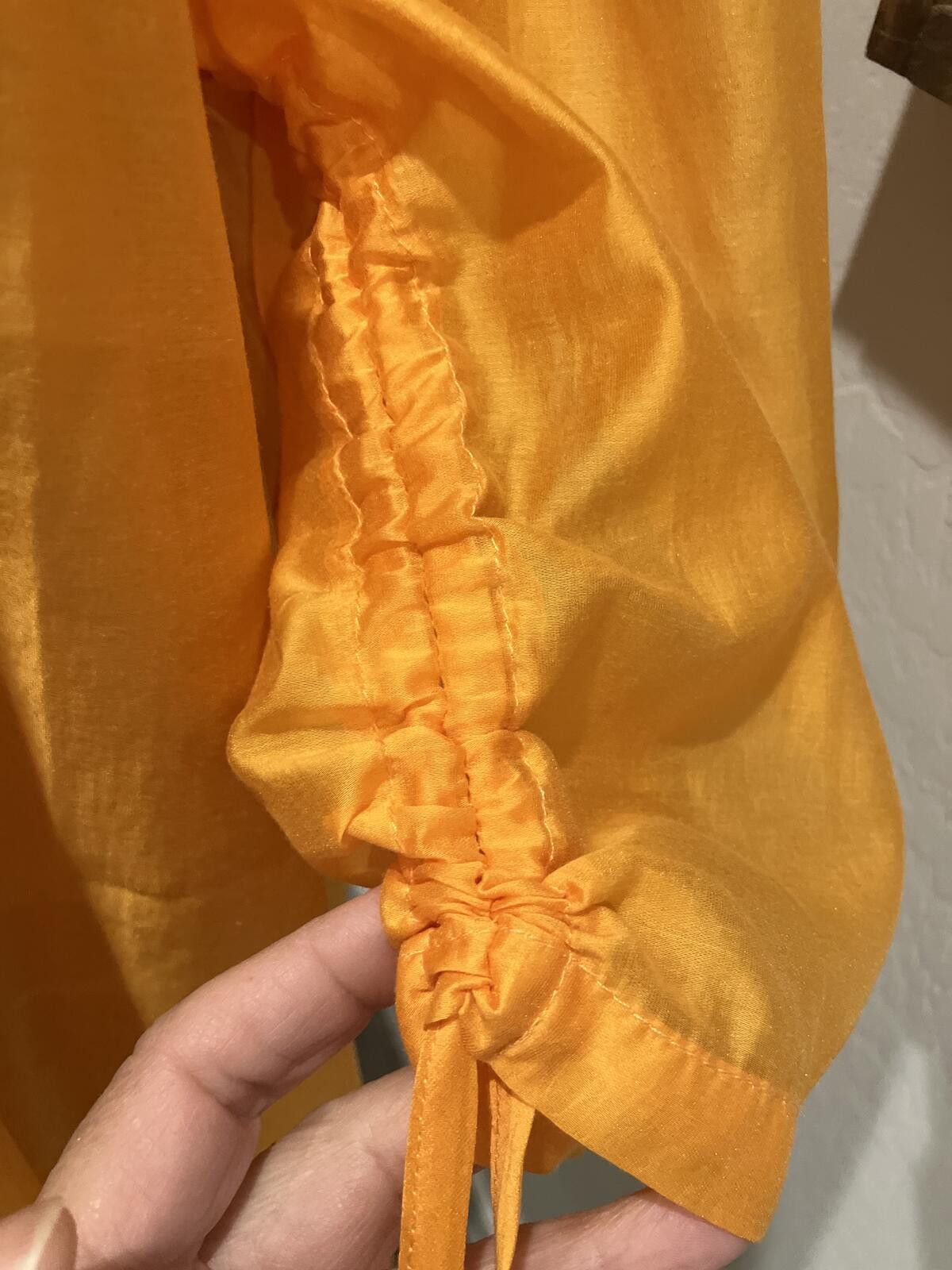 Other NWT Iconic Women's Orange Blouse with Smocked Detail Size L / US 10 / IT 46 - 6 Thumbnail
