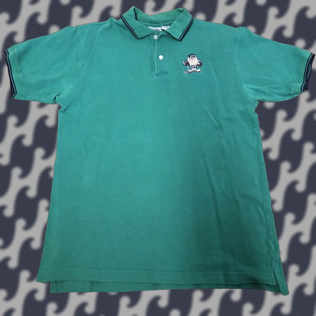 Vintage VINTAGE Looney Tunes Polo Shirt Mens Medium Green Taz Hockey Embroidered Classic Cartoon Size US M / EU 48-50 / 2 - 1 Thumbnail