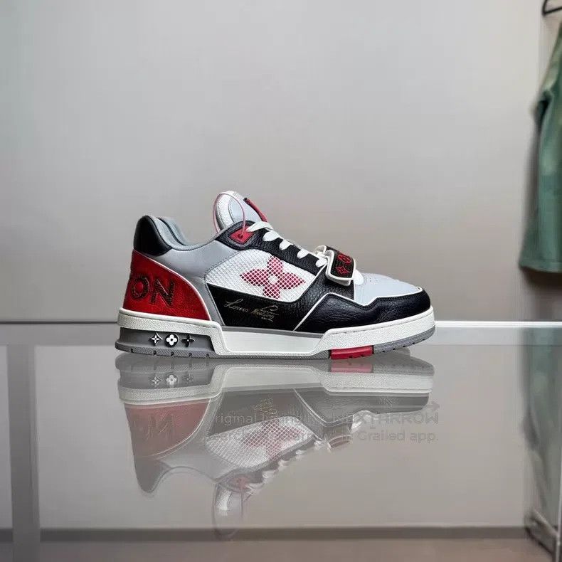 Louis Vuitton Louis Vuitton Trainer Black and Red Velcro shoes Size US 8 / EU 41 - 2 Thumbnail