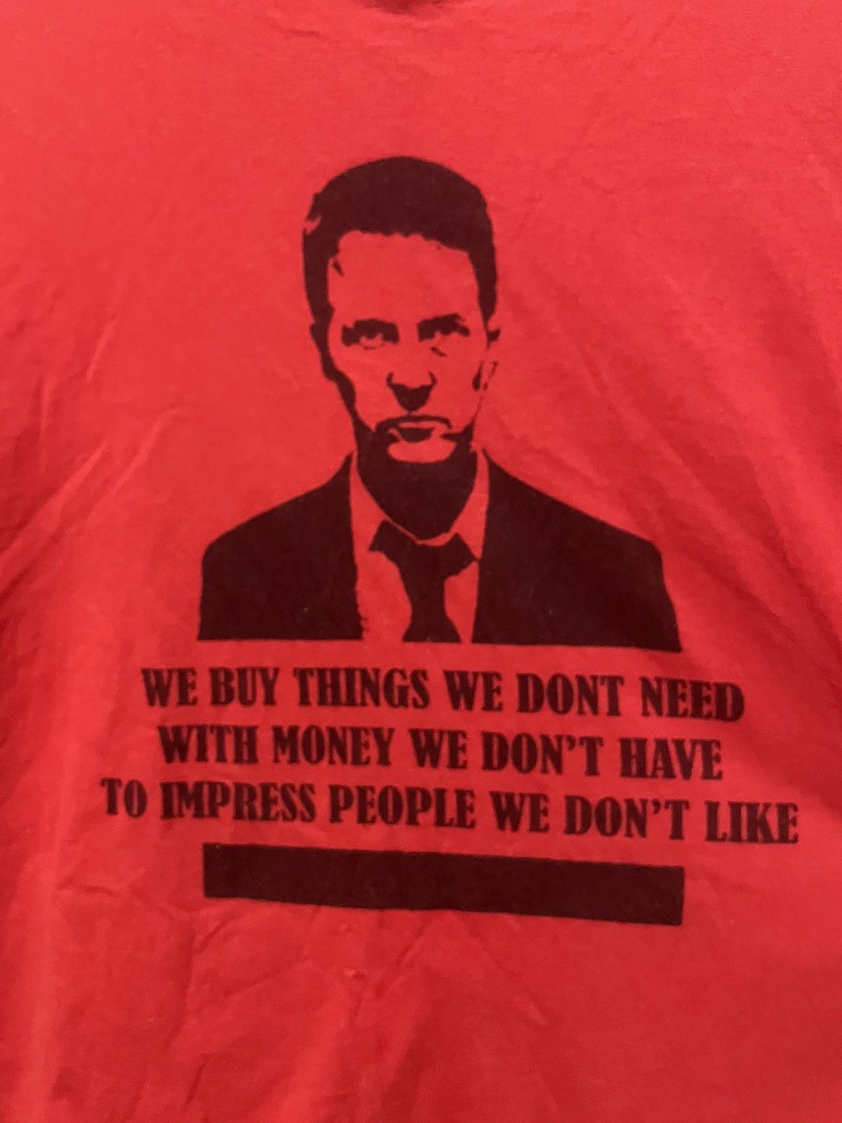 Vintage Vintage 00s Fight Club Graphic Tee Red Movie Quote XL Size US XL / EU 56 / 4 - 3 Thumbnail