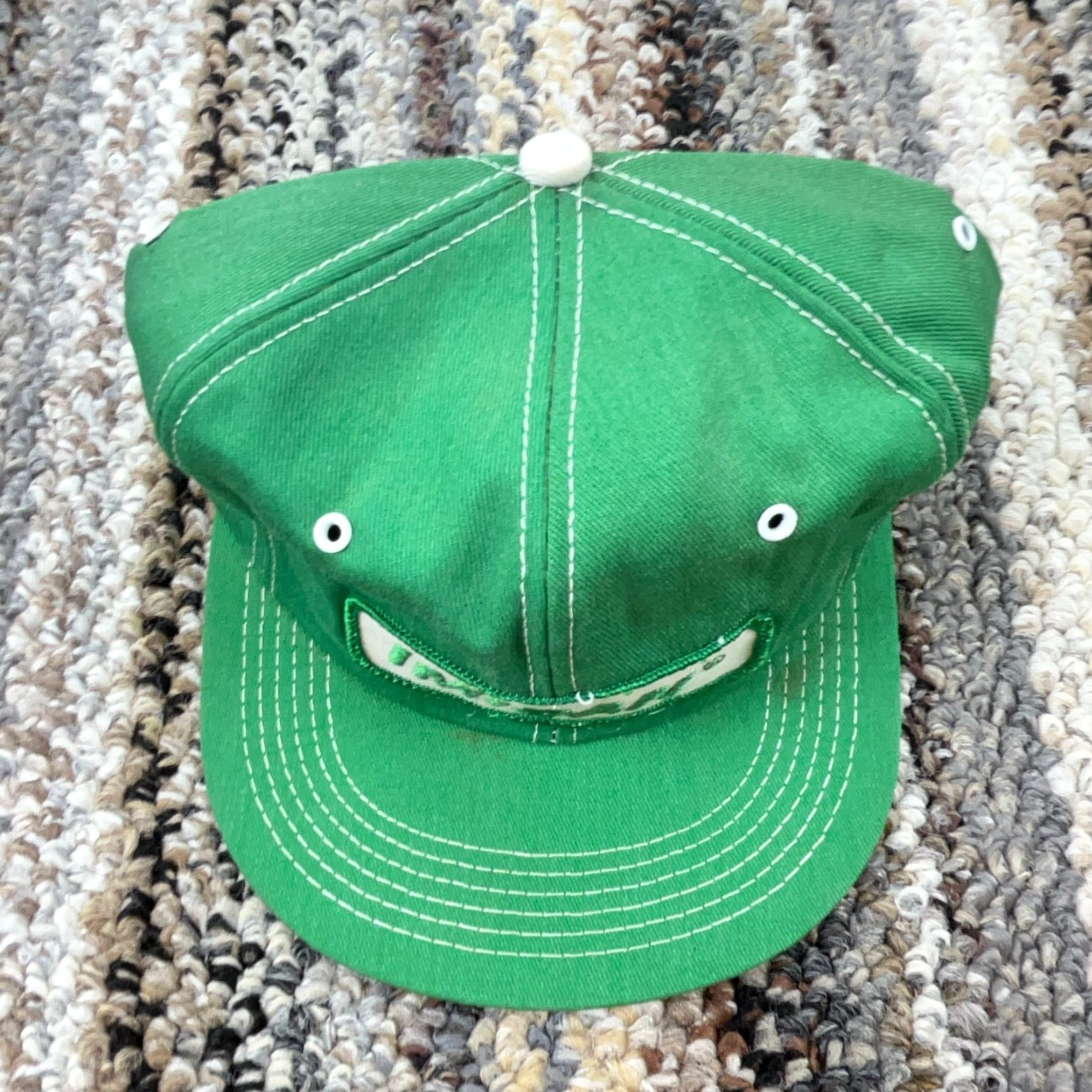 J Brand VINTAGE K-Brand Trucker Hat Cap Snap Back Green Denim Farming Seed 80s USA Patch Size ONE SIZE - 3 Thumbnail