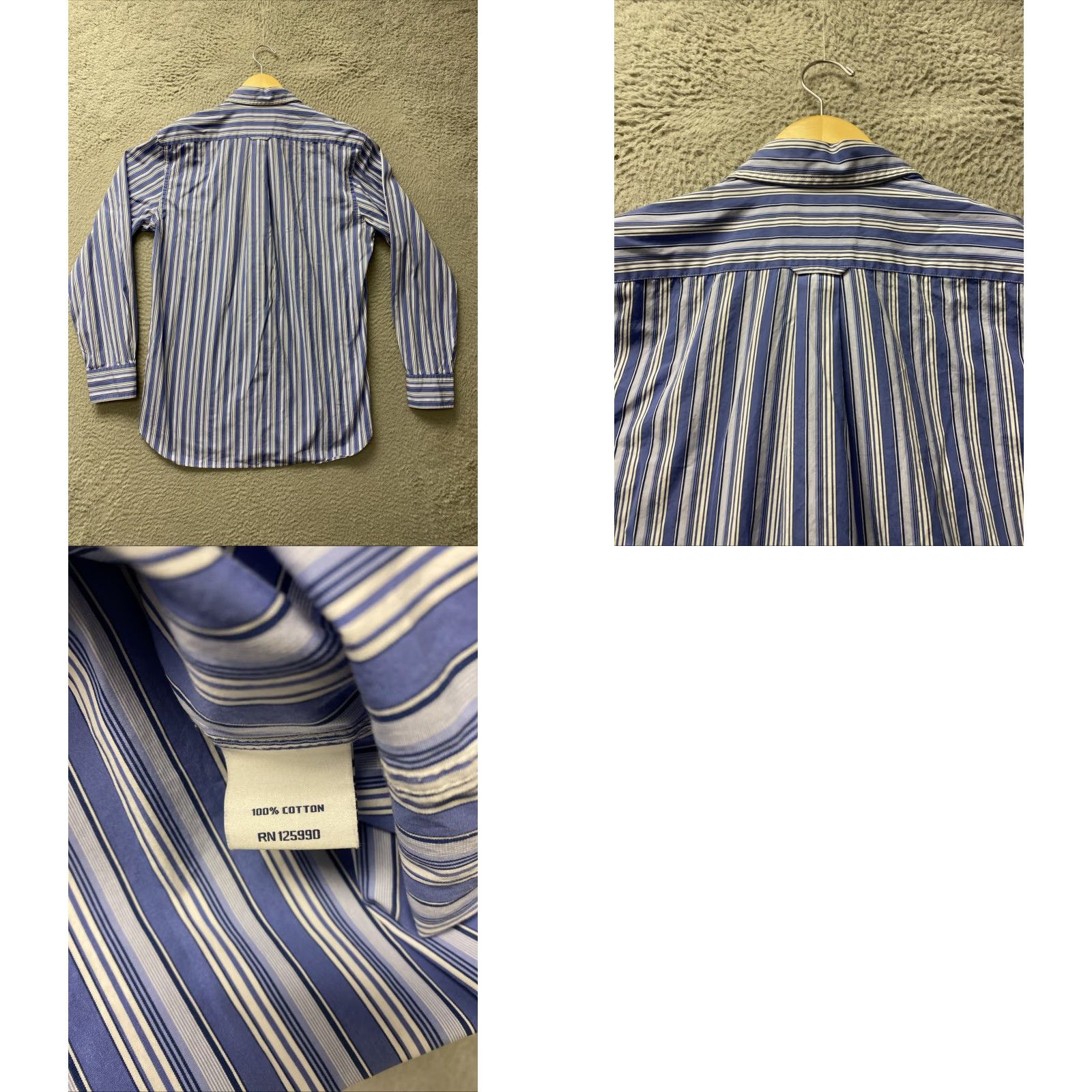 Faconnable VINTAGE Faconnable Button Shirt Men’s M Blue White Striped Long Sleeve Casual /162-7 Size US M / EU 48-50 / 2 - 8 Thumbnail
