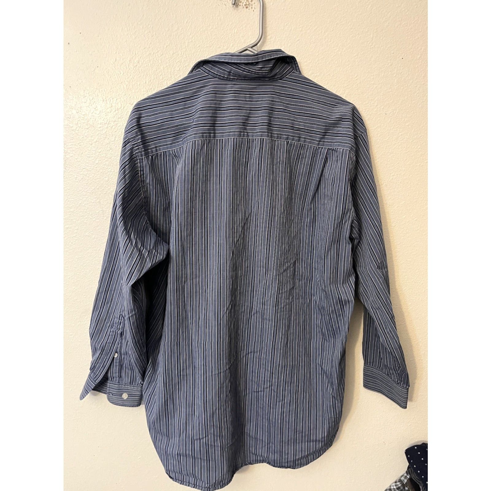 Nautica Nautica Button-Up Shirt Large 16 32/33 Blue Striped Collared Mens Shirt Size US L / EU 52-54 / 3 - 3 Thumbnail