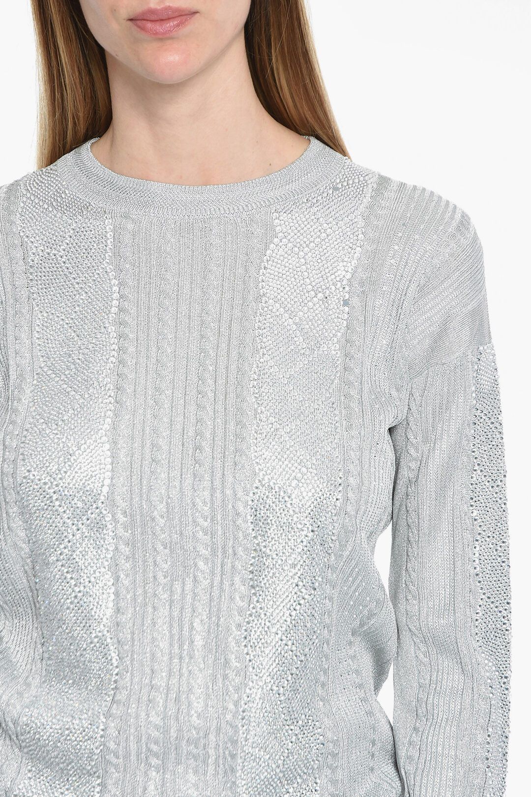Philipp Plein og1mm0824 Pullover Round Neck Crystal in Grey Size S / US 4 / IT 40 - 3 Thumbnail