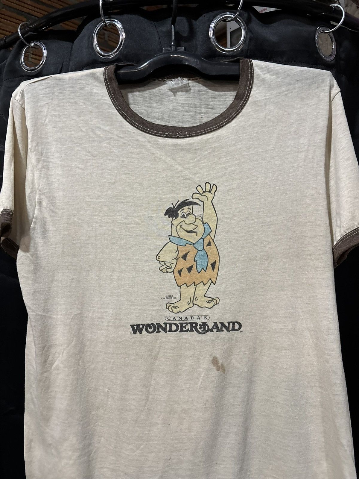Vintage Vintage 1980 Fred Flintstone Ringer Size US L / EU 52-54 / 3 - 2 Thumbnail