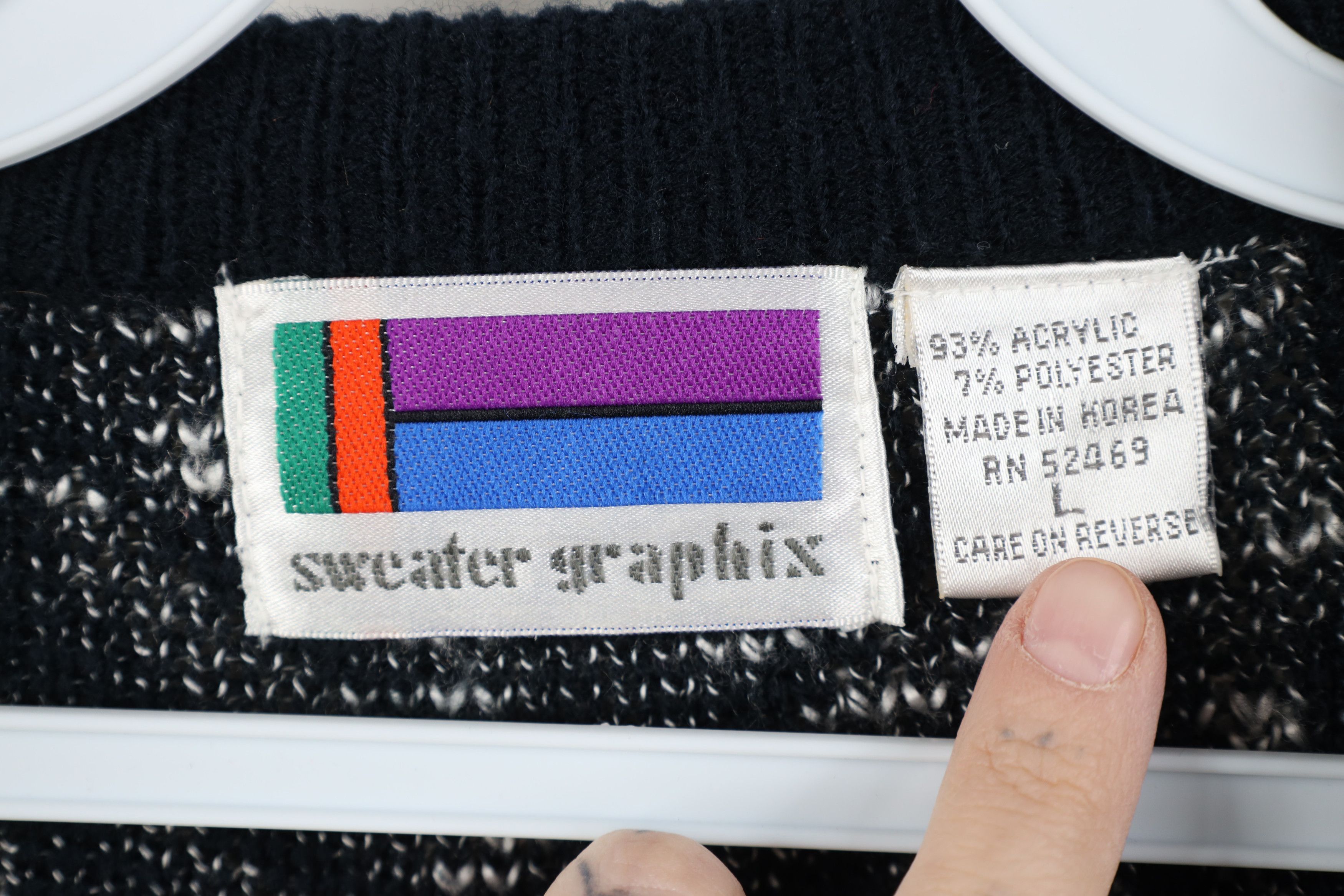 Vintage Vintage 90s Streetwear Geometric Knit Cardigan Sweater Size US L / EU 52-54 / 3 - 4 Thumbnail