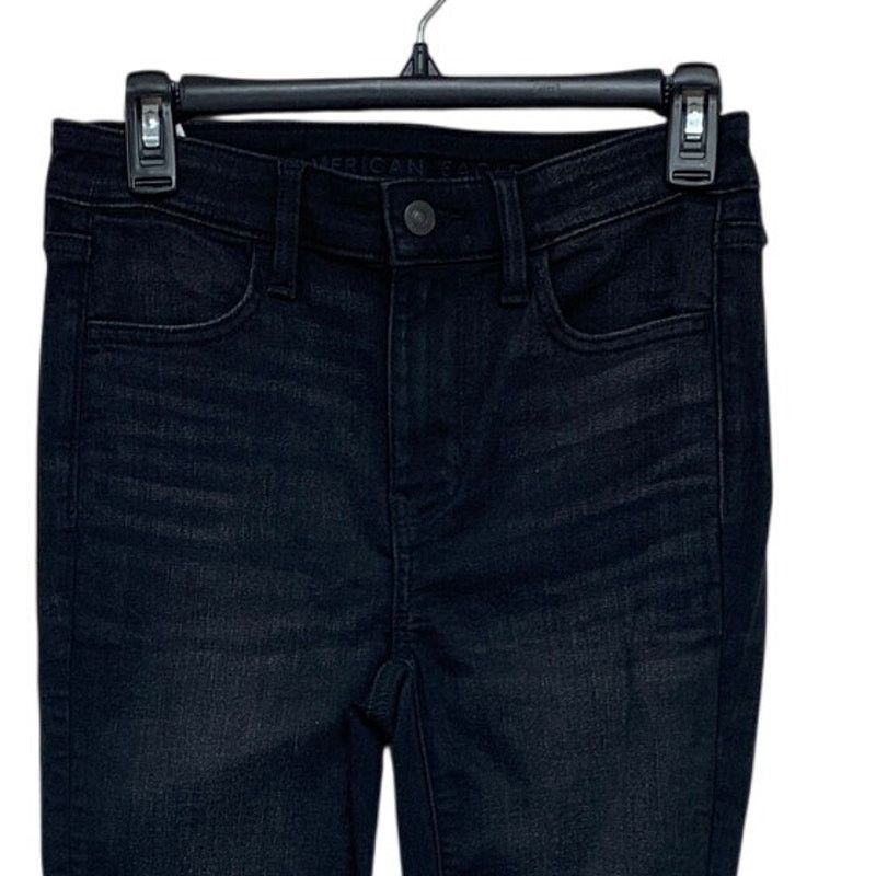 American Eagle Outfitters New American Eagle Womens Size 4 Distressed Denim Jeggings Size 27" / US 4 / IT 40 - 2 Thumbnail