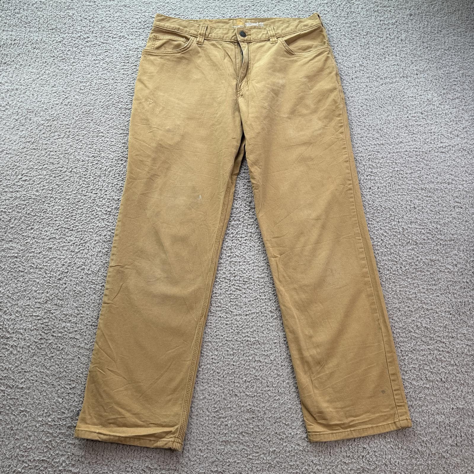 Carhartt Carhartt Relaxed Fit Work Pants Mens 34x30 Tan Duck Canvas Size US 34 / EU 50 - 1 Thumbnail