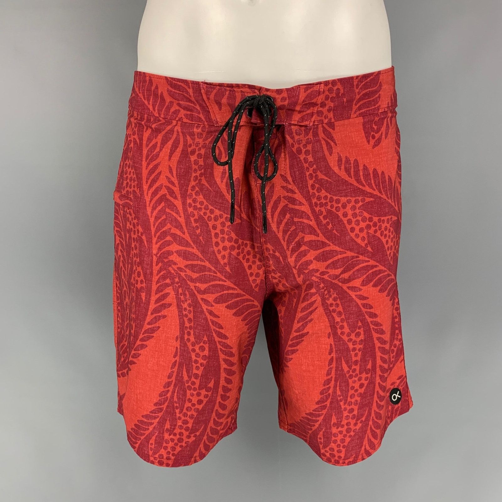 Other OUTTER ORIGINAL 32 Red Floral Polyamide Blend Swim Trunks Size US 32 / EU 48 - 1 Thumbnail